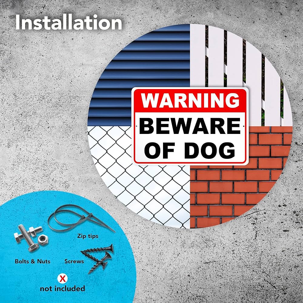 Amazon.com : Beware of Dog Sign, 8x12 Aluminum Dog Warning