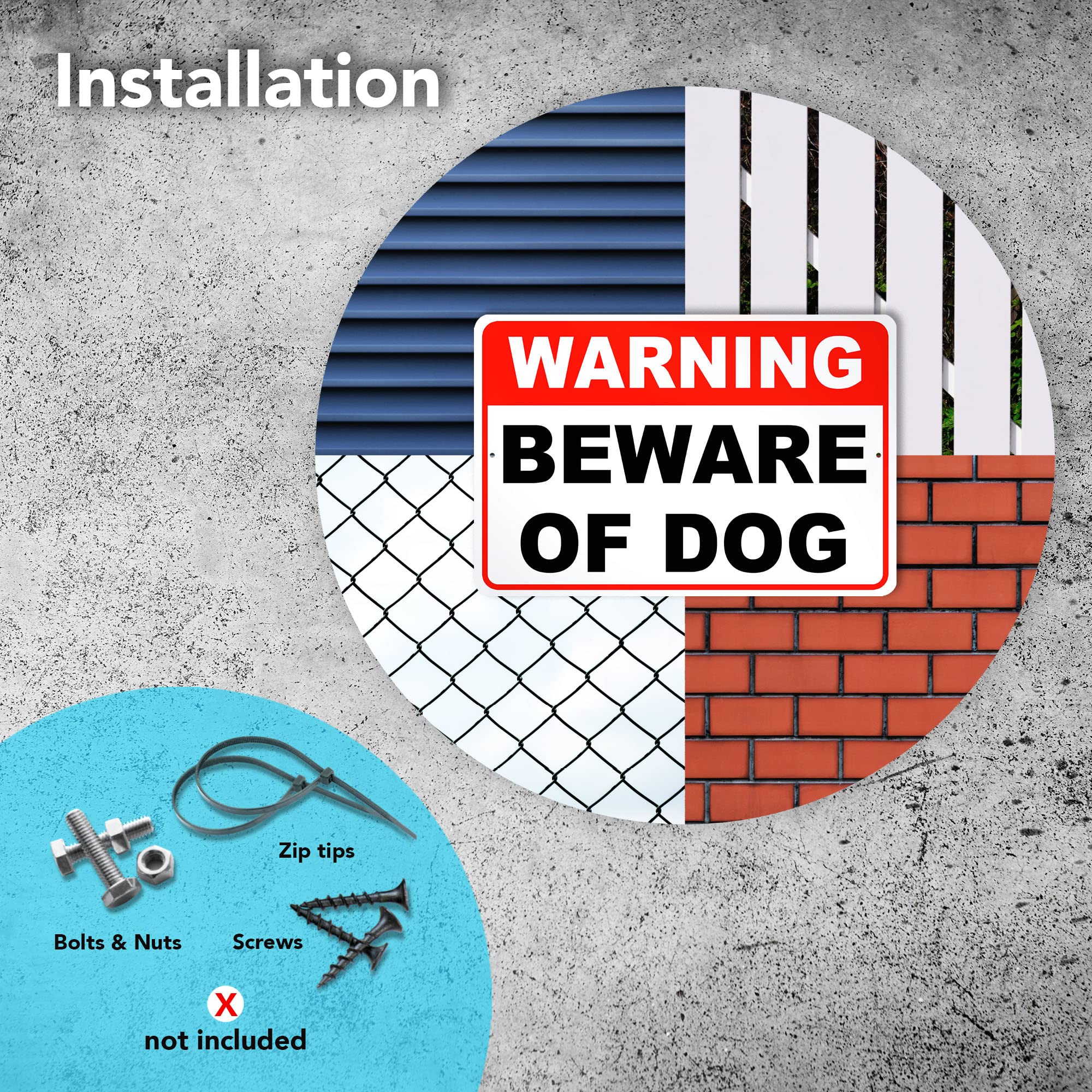 Working Livestock Guardian Dog Sign - 8x12 Inch Aluminum Warning Sign With Pre-Drilled Holes