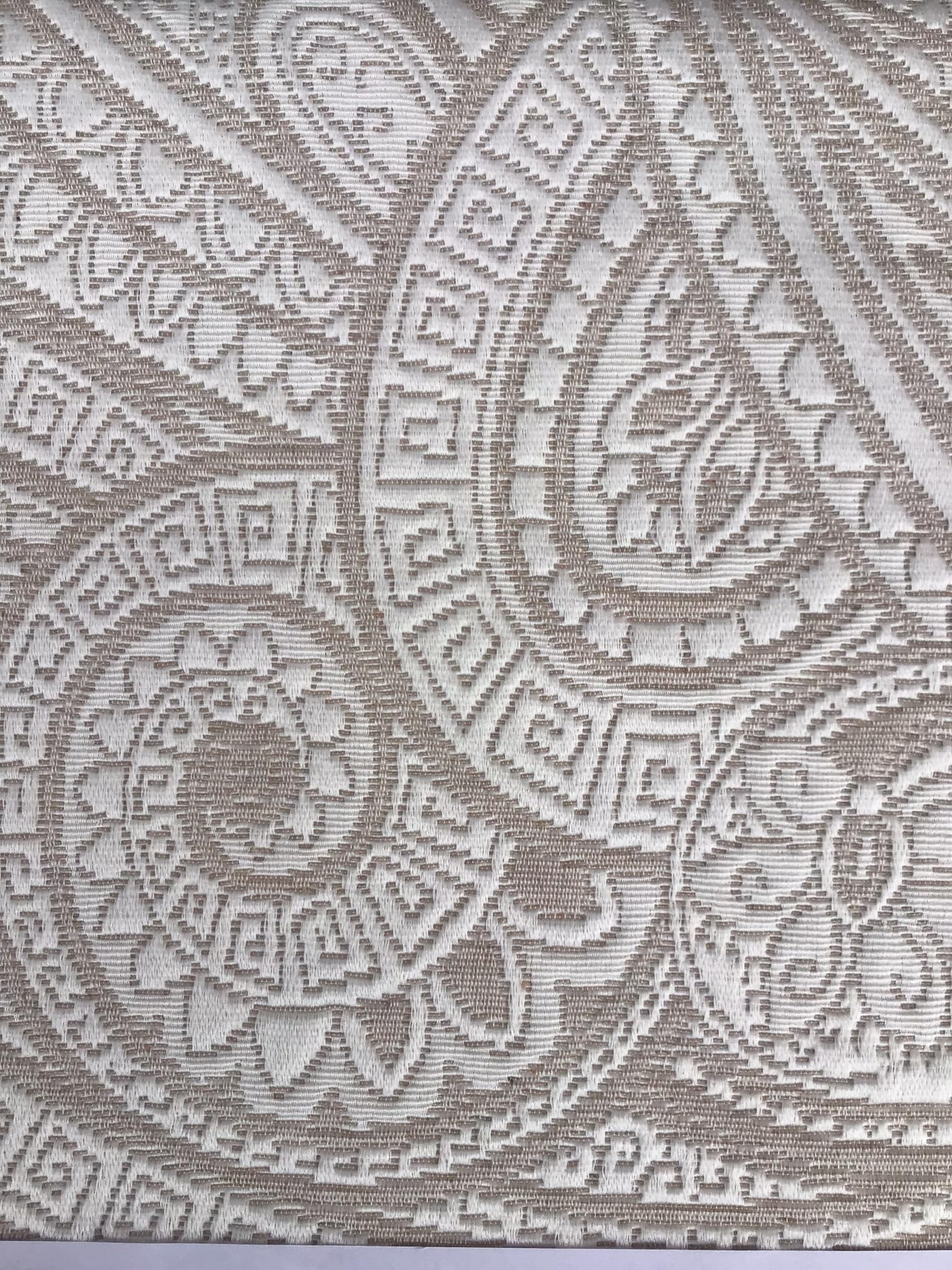 Couvre-lit Double 260x270 Cm - Jacquard Matelassé Beige/taupe, Toutes Saisons - Fabriqué En Italie