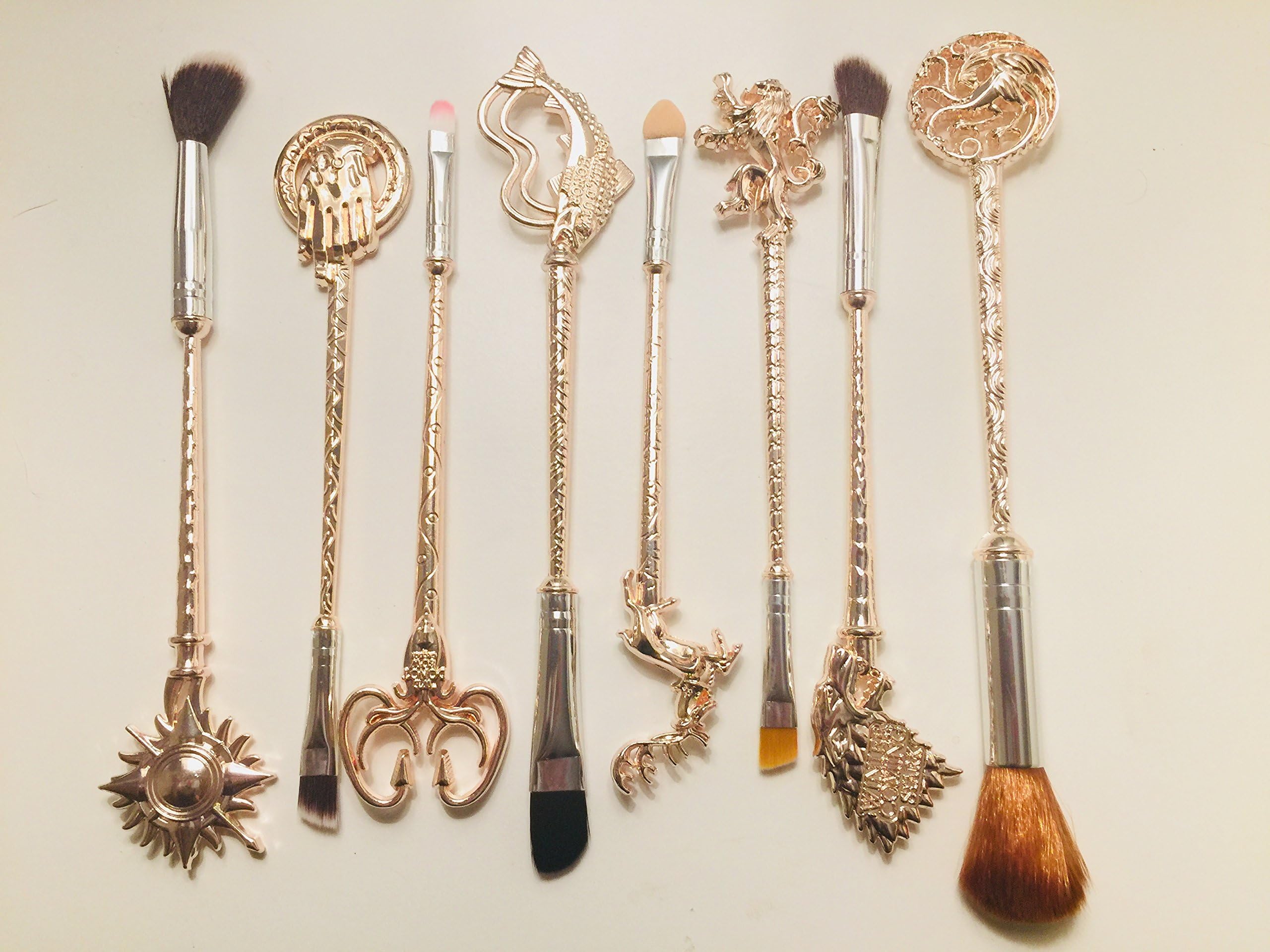 ERRANDBOYSLLC US SELLER Game of Thrones Rose Gold Makeup Brush set of 8 daenerys targaryen Khaleesi (Rose Gold)