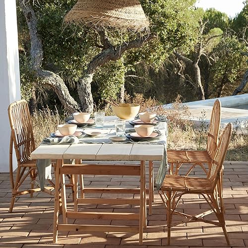 Miniatura 8 de Costa Nova Plato de cerámica de cerámica de 11 pulgadas, colección Livia, champán, apto para microondas y lavavajillas, acristalamiento apto para