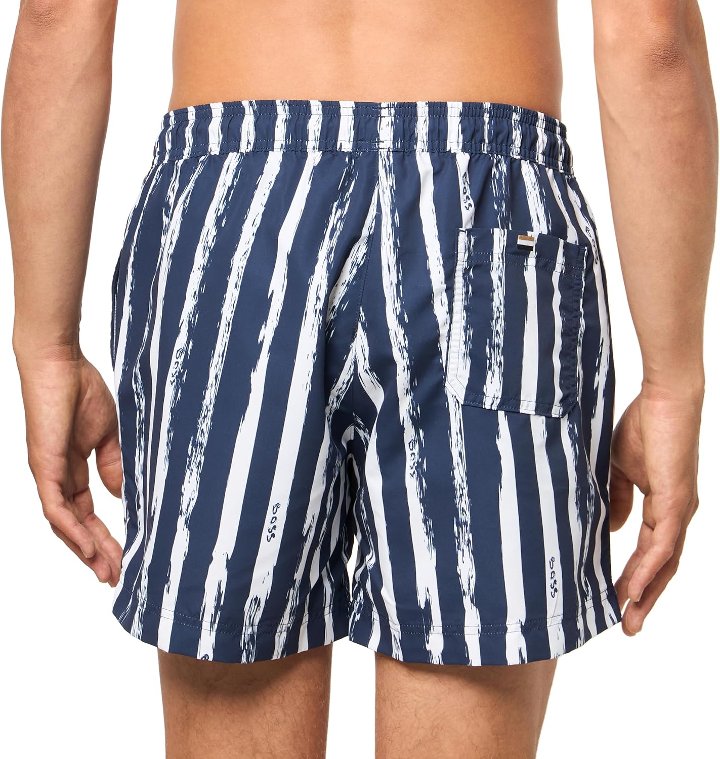 BOSS Men's Broken Stripe Swim Trunk