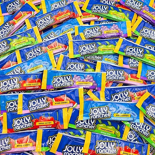 JollyRancher Stix Original - Palitos de caramelo duros con sabor surtidos, envueltos individualmente, paquete a granel (paquete de 100)