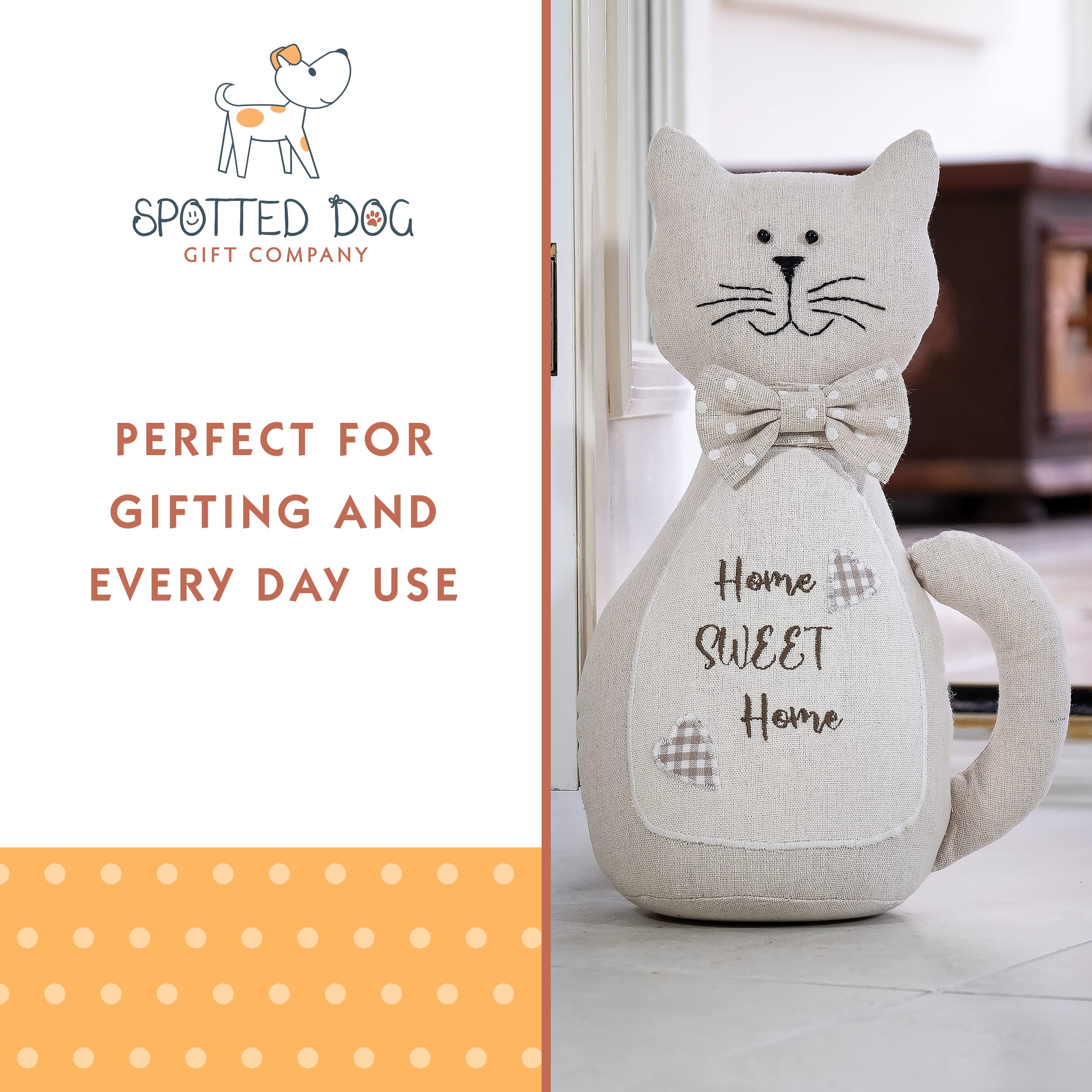 SPOTTED DOG GIFT COMPANY Cat Door Stop, Fabric Door Stopper, Cute Decorative Doorstop, Home Sweet Home Decor Accessories - Image 4