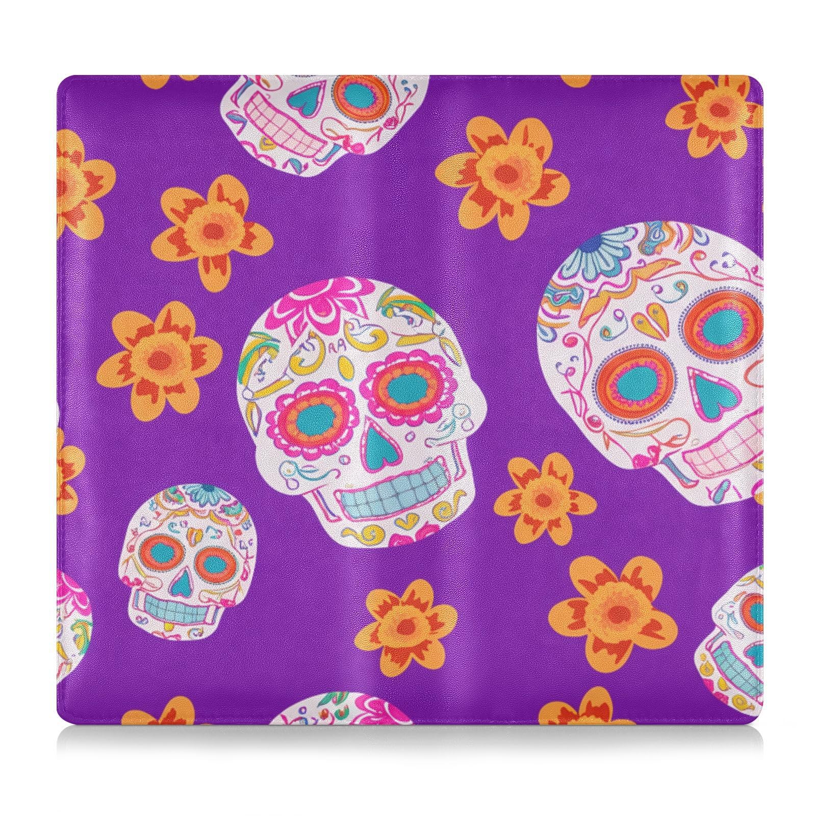 BURSTDDY Flowers and Skeletons Leather Car Registration and Insurance Holder,Registration and Insurance Card Holder Glove Box Car Organizer Car Document Holder for Cards, Driver License