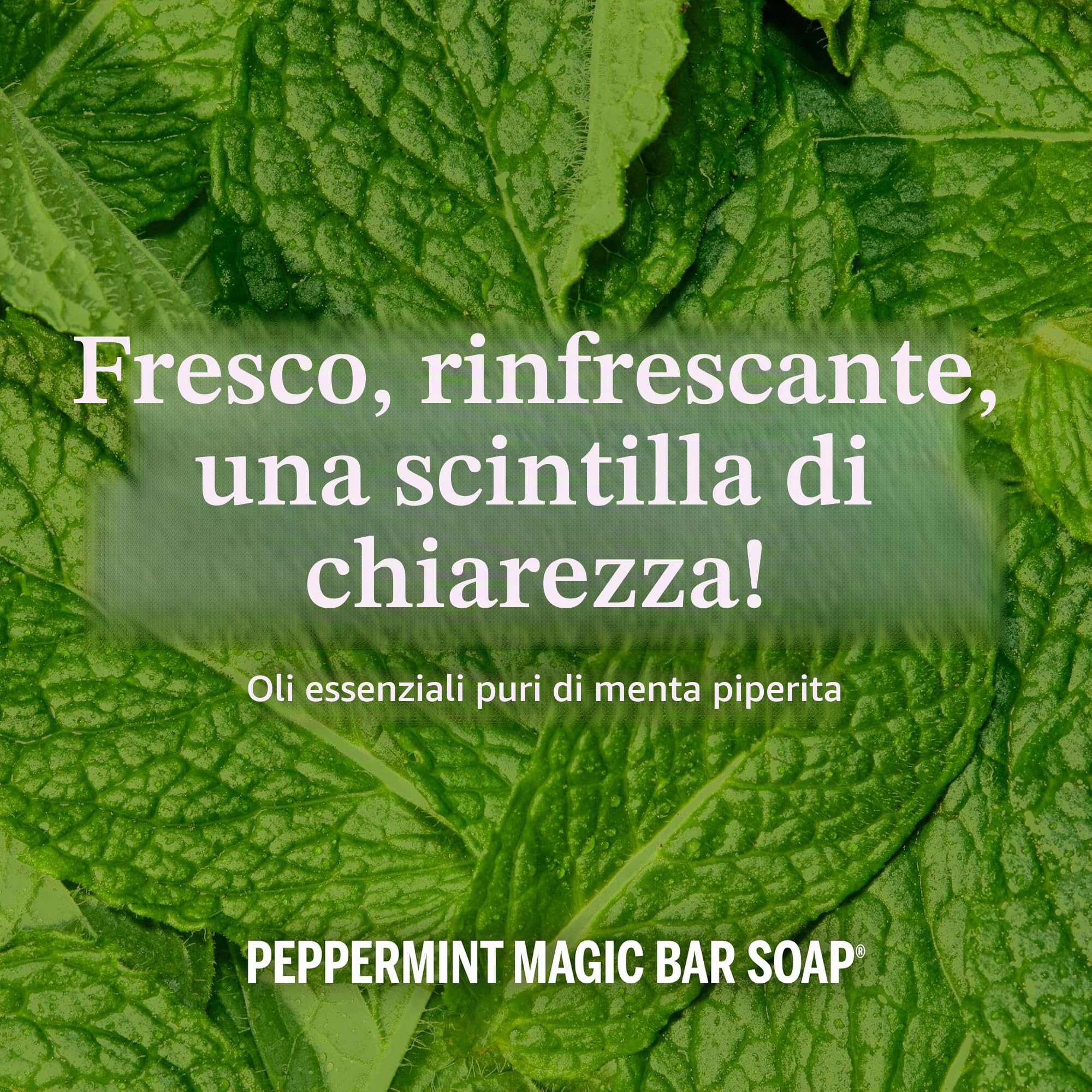 Dr. Bronner's Pure-Castiglia Bar Soap - menta piperita, 141,7 g (confezione da 6)