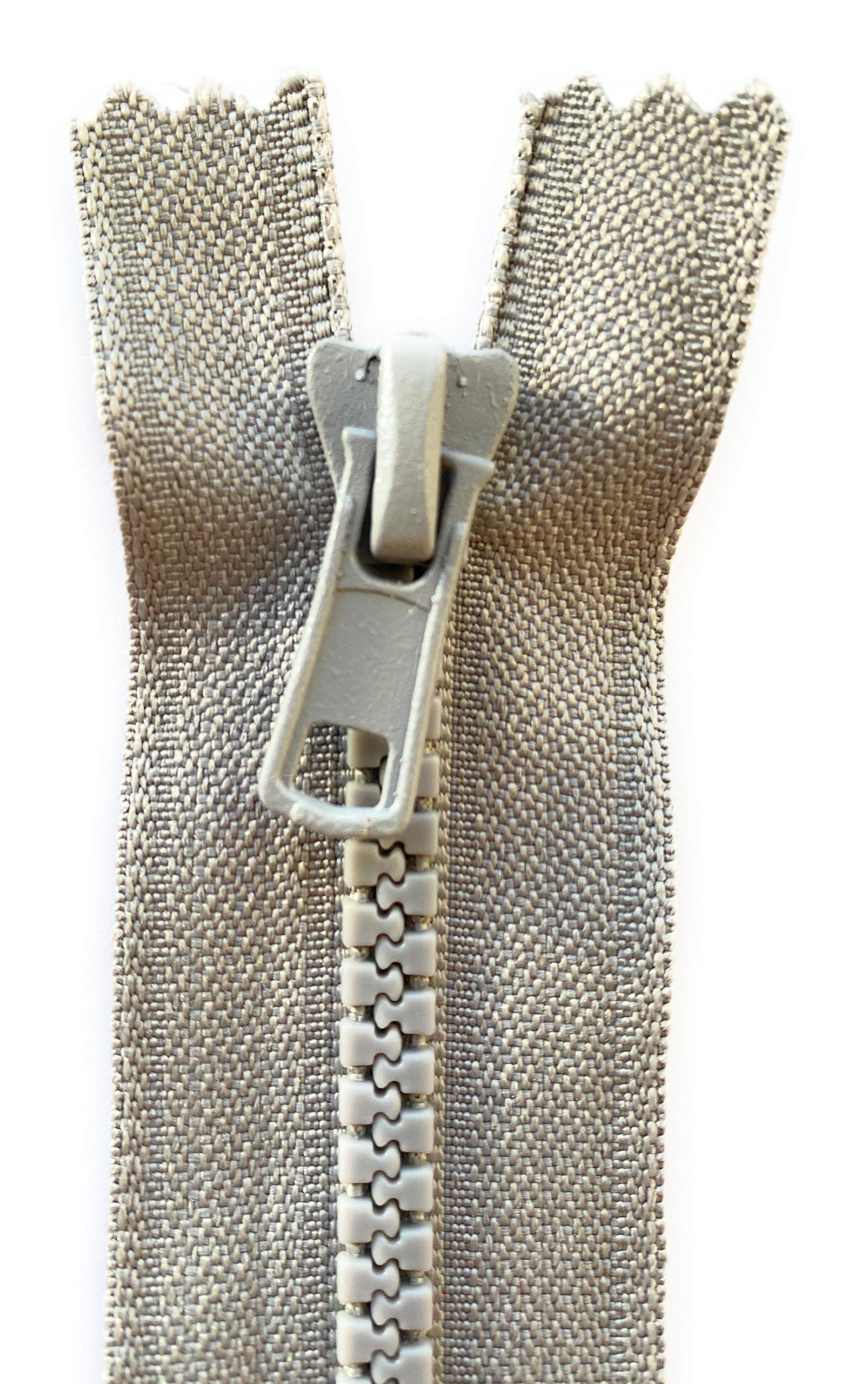Ads Grey Chunky Zip Coloured No.5 Plastic #5 Zipper Closed End ( (Smoke - 1001), 10 Inch - 25 Cm (Closed End))
