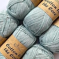 Vista 24 de Cotton to The Core - Hilo de algodón para ganchillo, paquete de 6 (852 yardas/300G), patrones gratuitos, apto para principiantes, hilo suave