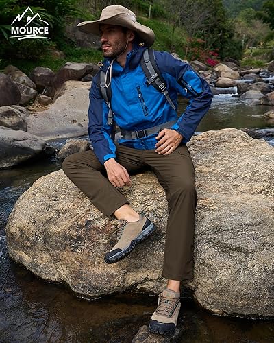 Miniatura 4 de MOURCE Pantalones de senderismo para hombre, resistentes al agua, Flex Ripstop Cargo Pantalones de secado rápido Pantalones ligeros 6 bolsillos y
