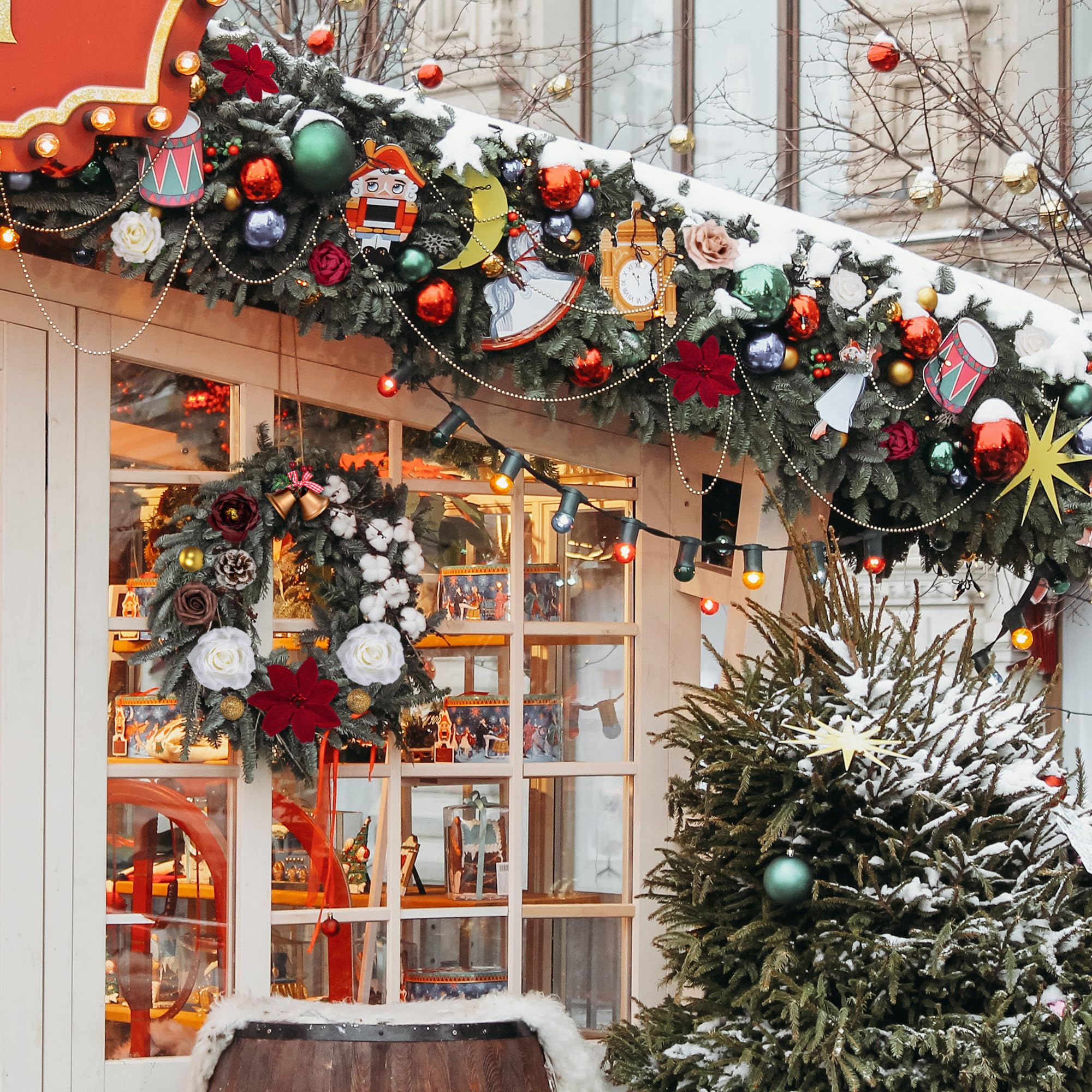 Künstliche Blumen Combo für Weihnachtsbaumschmuck, 25 Stück künstliche Blumenmischung mit t Stiel für Weihnachten, Heimdekoration, Weihnachtskranz, DIY