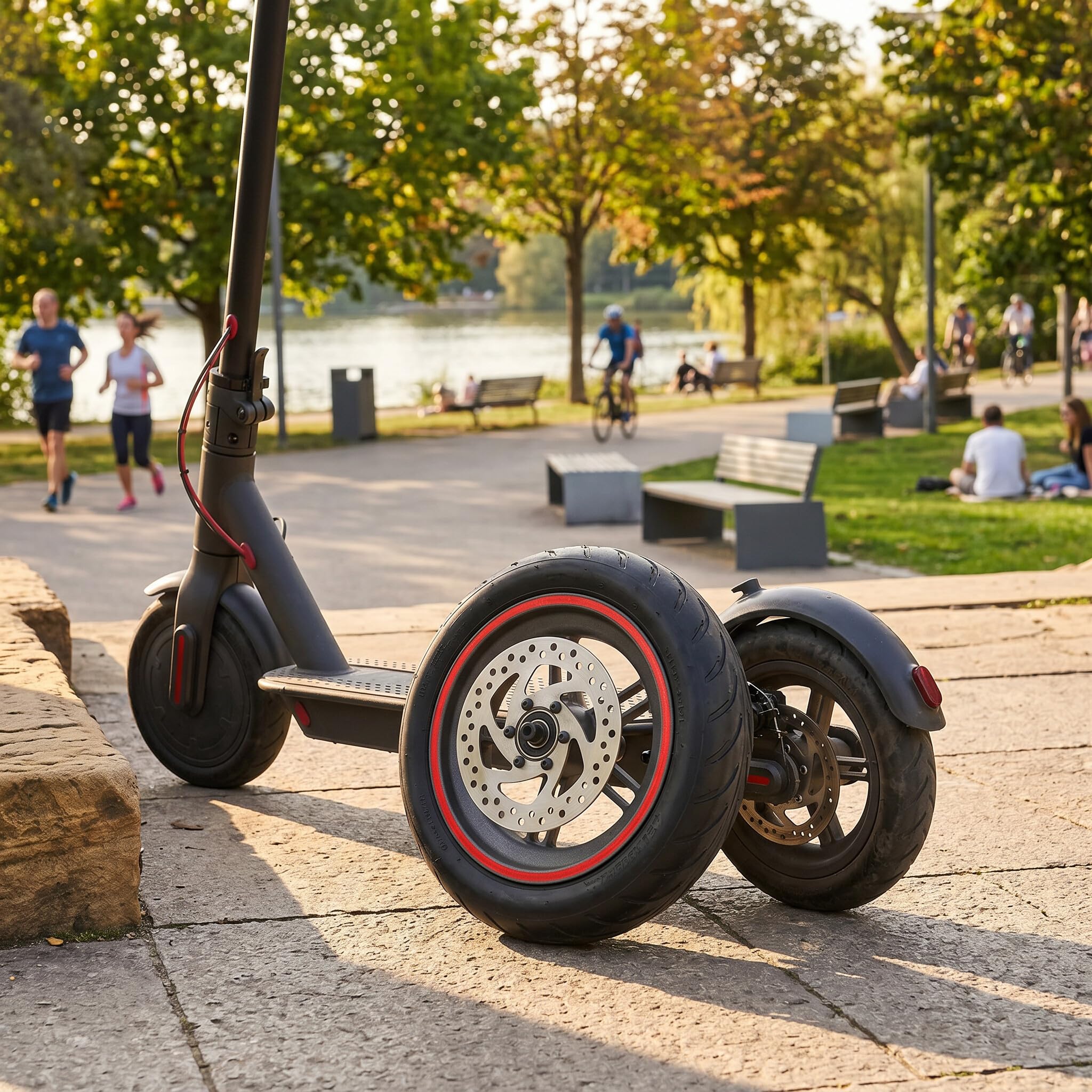 Conjunto de Rueda Trasera de Scooter Eléctrico, Neumático de Rueda de Goma con Freno de Disco de 110 Mm para M365 1S