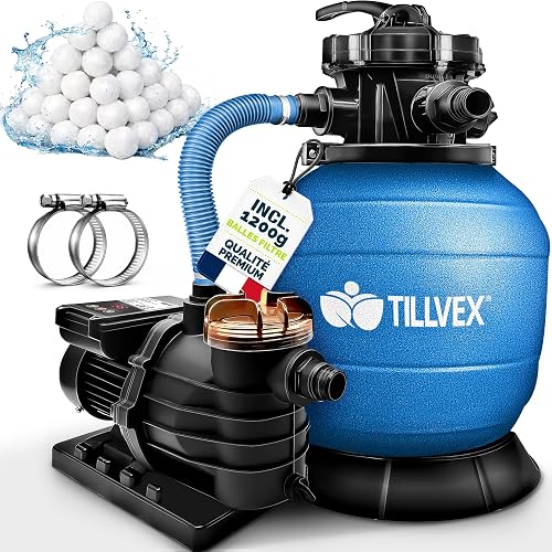 tillvex® Système de Filtre à Sable 13 200L/h jusqu'à 40 0…