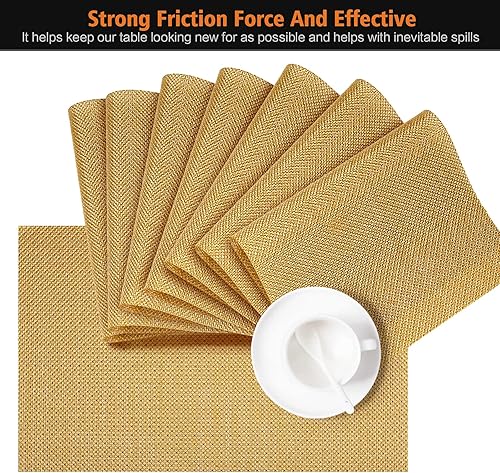 Miniatura 3 de BxzanDya Juego de 8 manteles individuales resistentes al calor, para interiores, lavables, para comedor, cocina, pionera, mujer, manteles