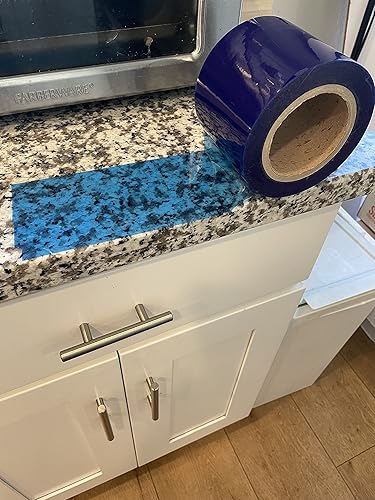 JNK NETWORKS Rollo de cinta de película extraíble de protección de superficie adhesiva sin residuos (azul, 7.8 pulgadas x 164 yardas)