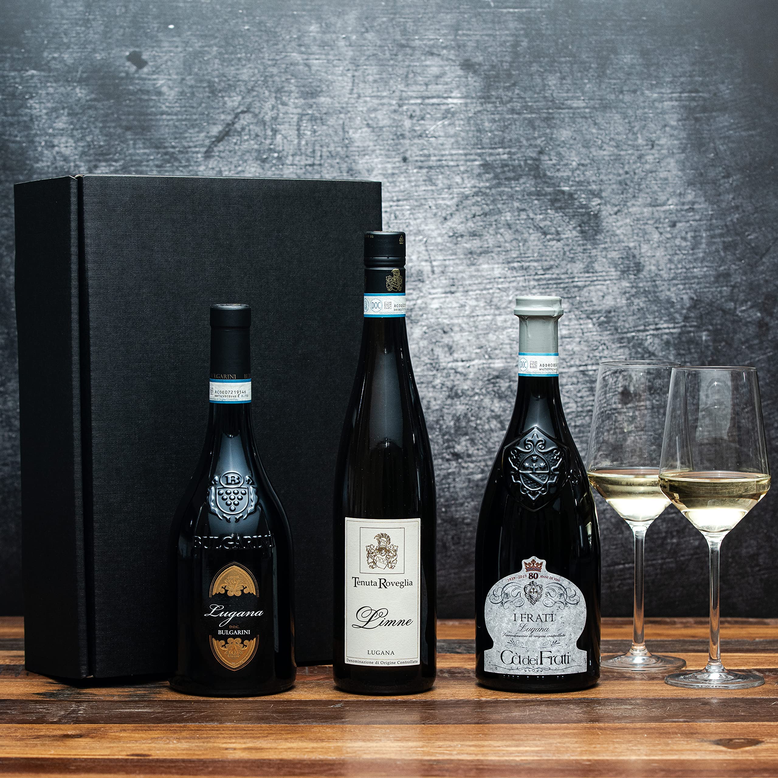 Geschenkset Lugana | 3 hochwertige italienische Weißweine aus Venetien in Geschenkverpackung | 3 x 0,75l | trocken | Präsent für Weingenießer