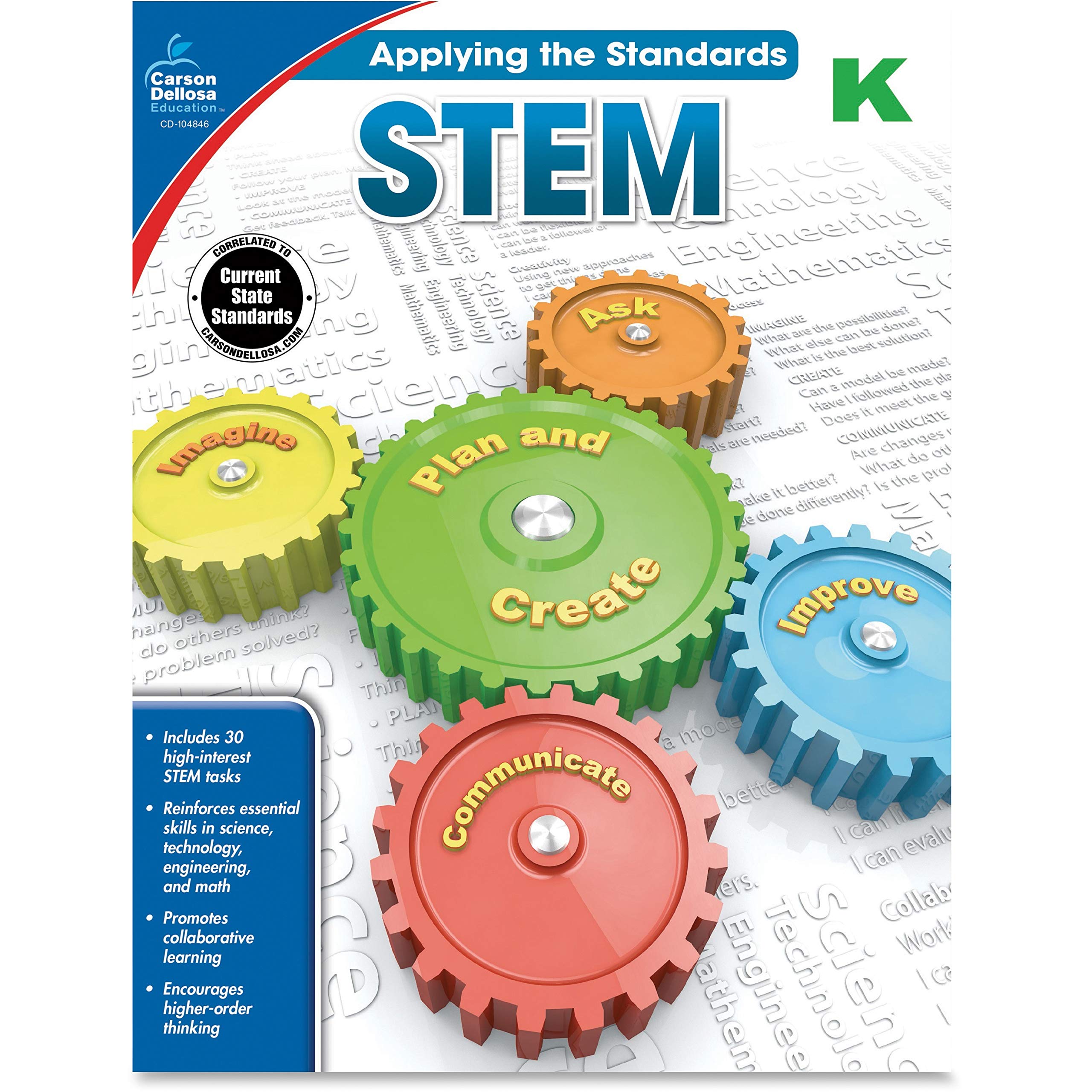 Carson Dellosa STEM for Kids Kindergarten Workbook, Activity Book With 30 Science, Technology, Engineering, and Math Activities, Classroom or Homeschool Curriculum (Applying the Standards) Paperback – January 15, 2015