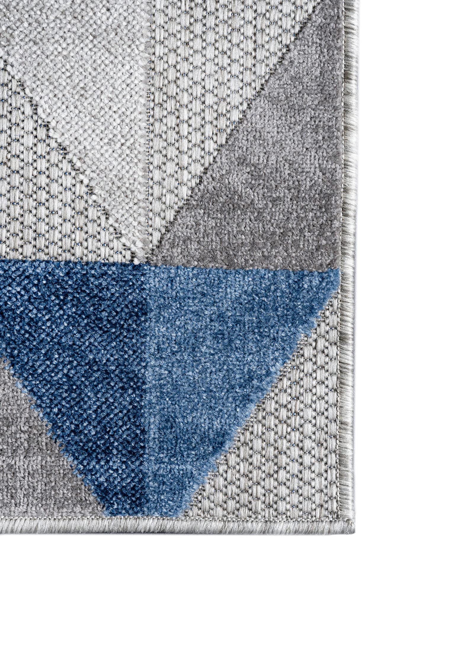 Carpeto Interno Ed Esterno Tappeto Balcone 120x170cm Antracite Blu Elegante
