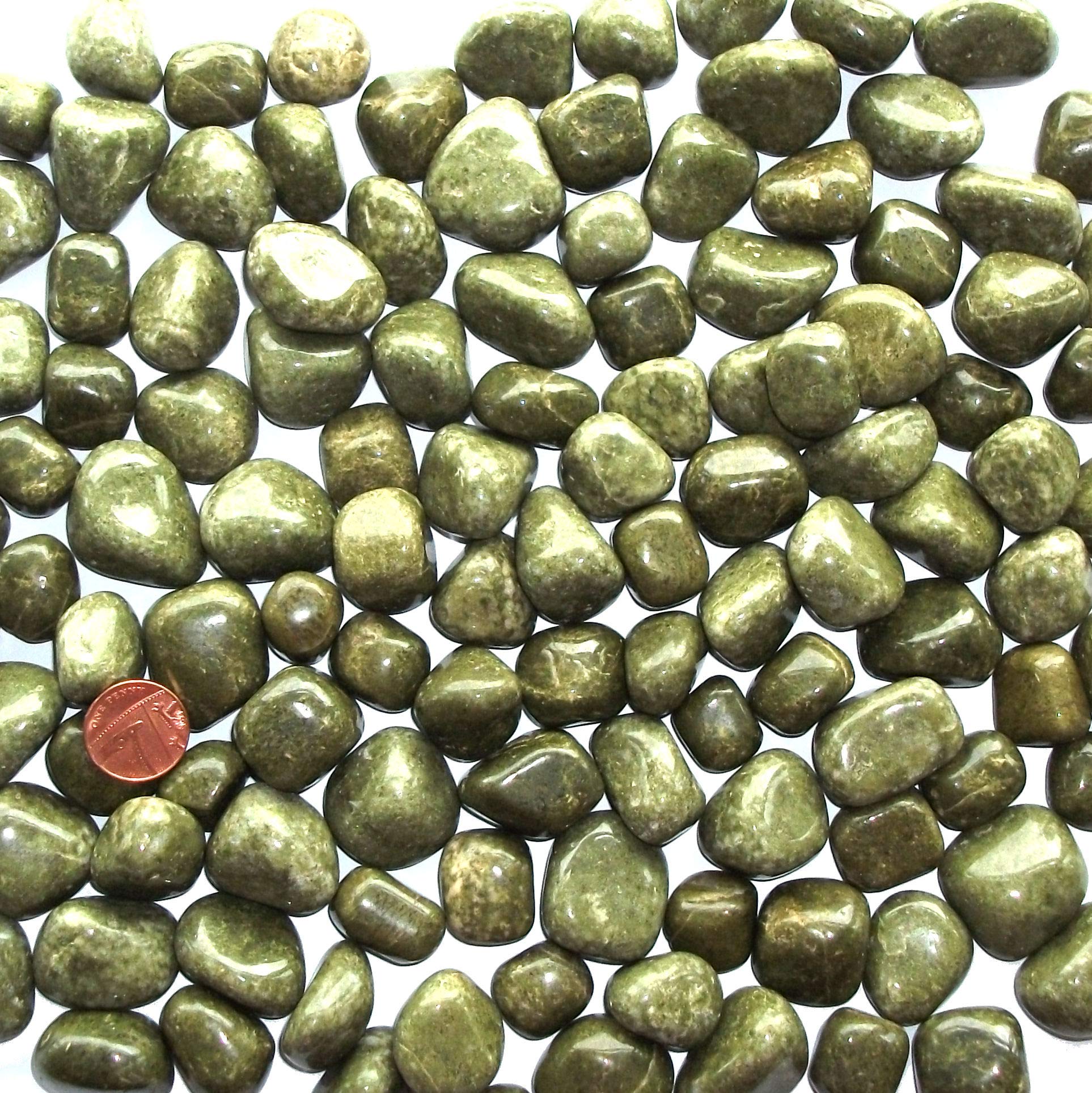 Green Cross Toad Vesuvianite Idocrase Natural Tumblestone Tumbled Polished Stone Crystal