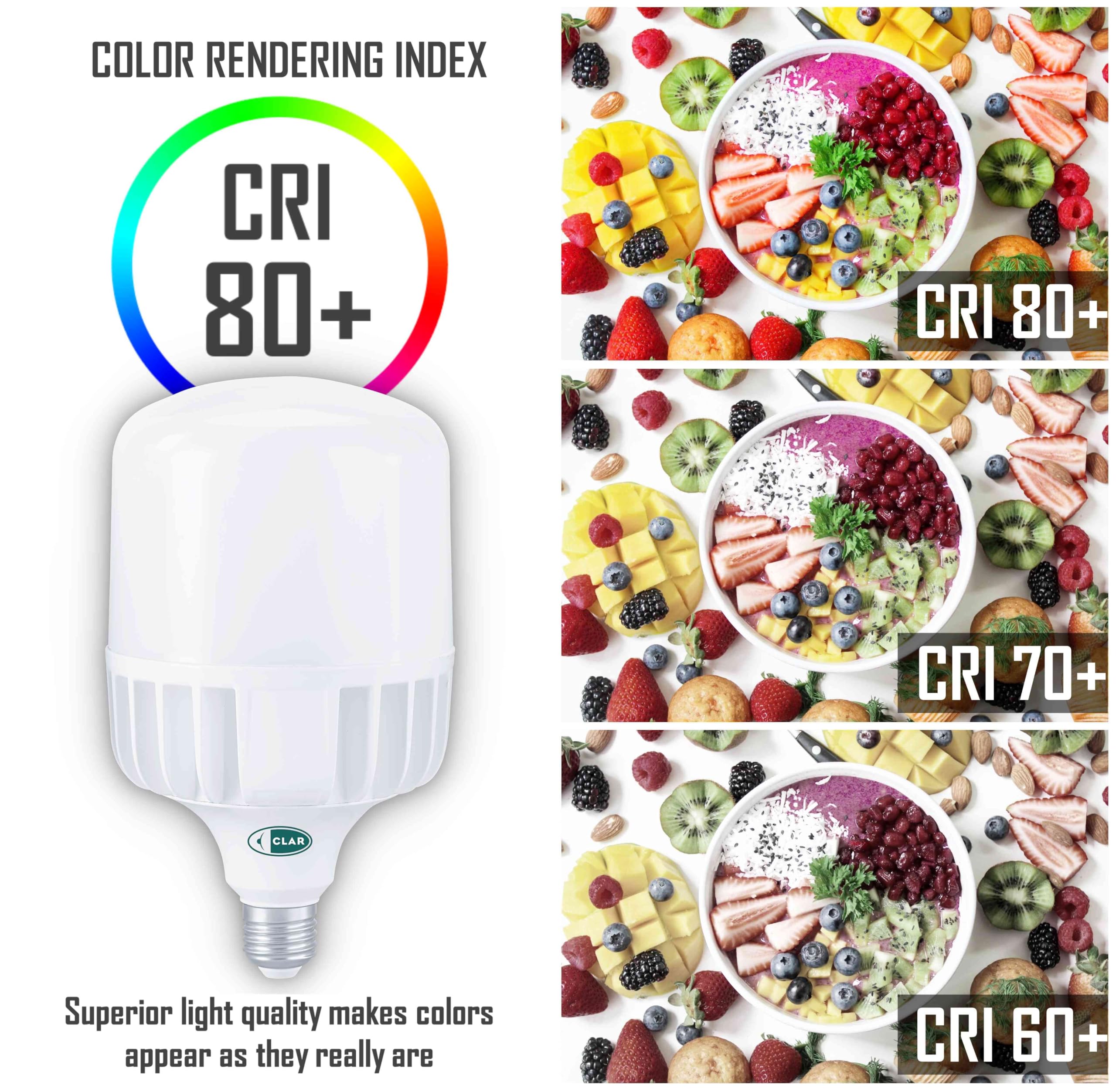 CLAR – Lampadina LED E27 Potente 50W, Luce Fredda 6500K (Confezione da 2)