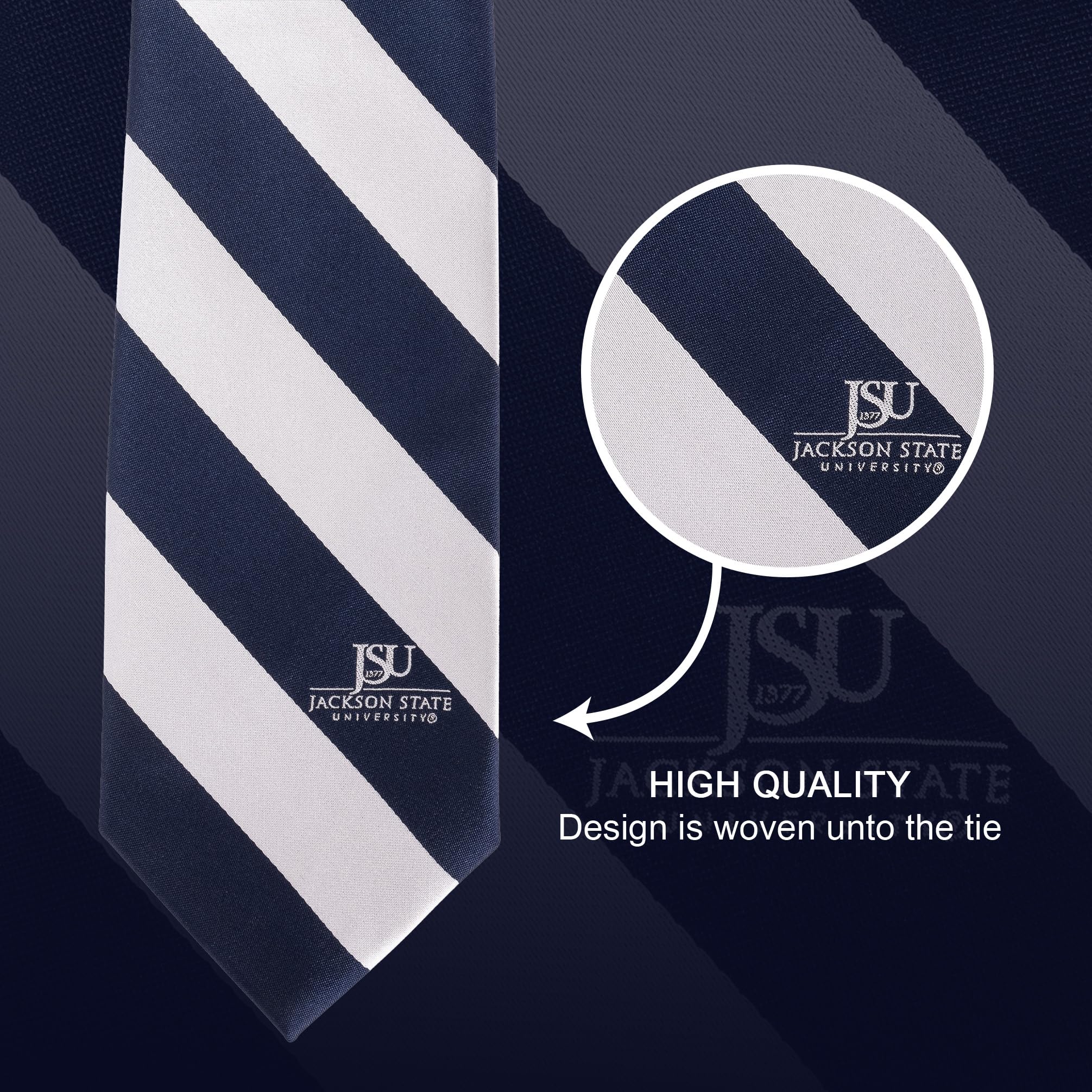 Desert Cactus Jackson State University Tie Tigers J-State 100% Polyester with Logo Officially Licensed (Style A)