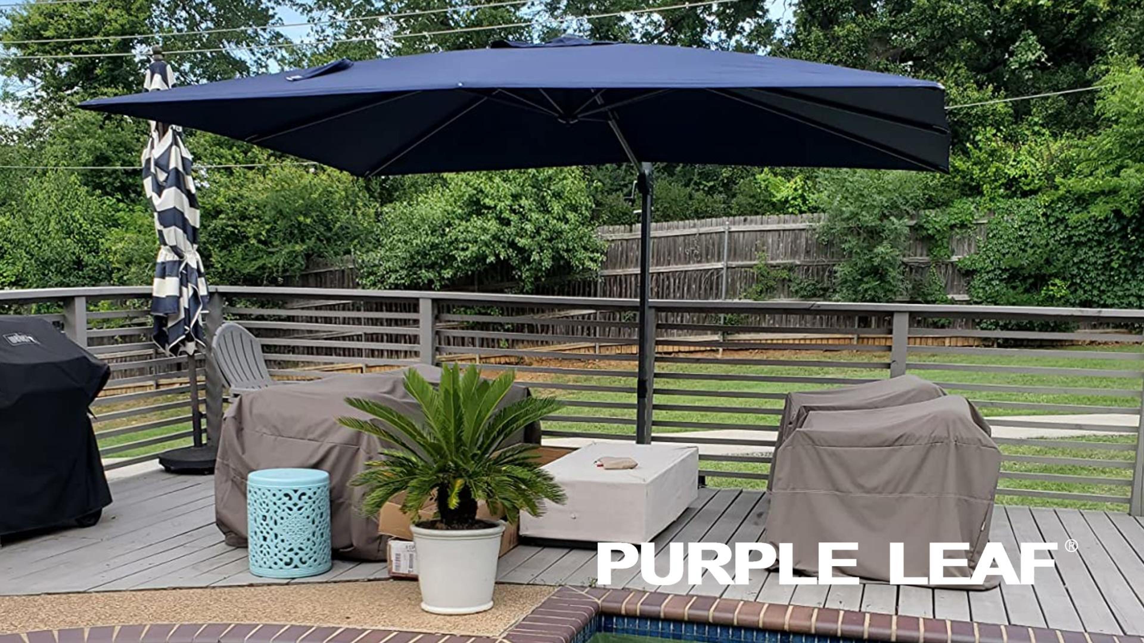 Watch 360 Degree Rotation with PURPLE LEAF Patio Umbrella on Amazon Live