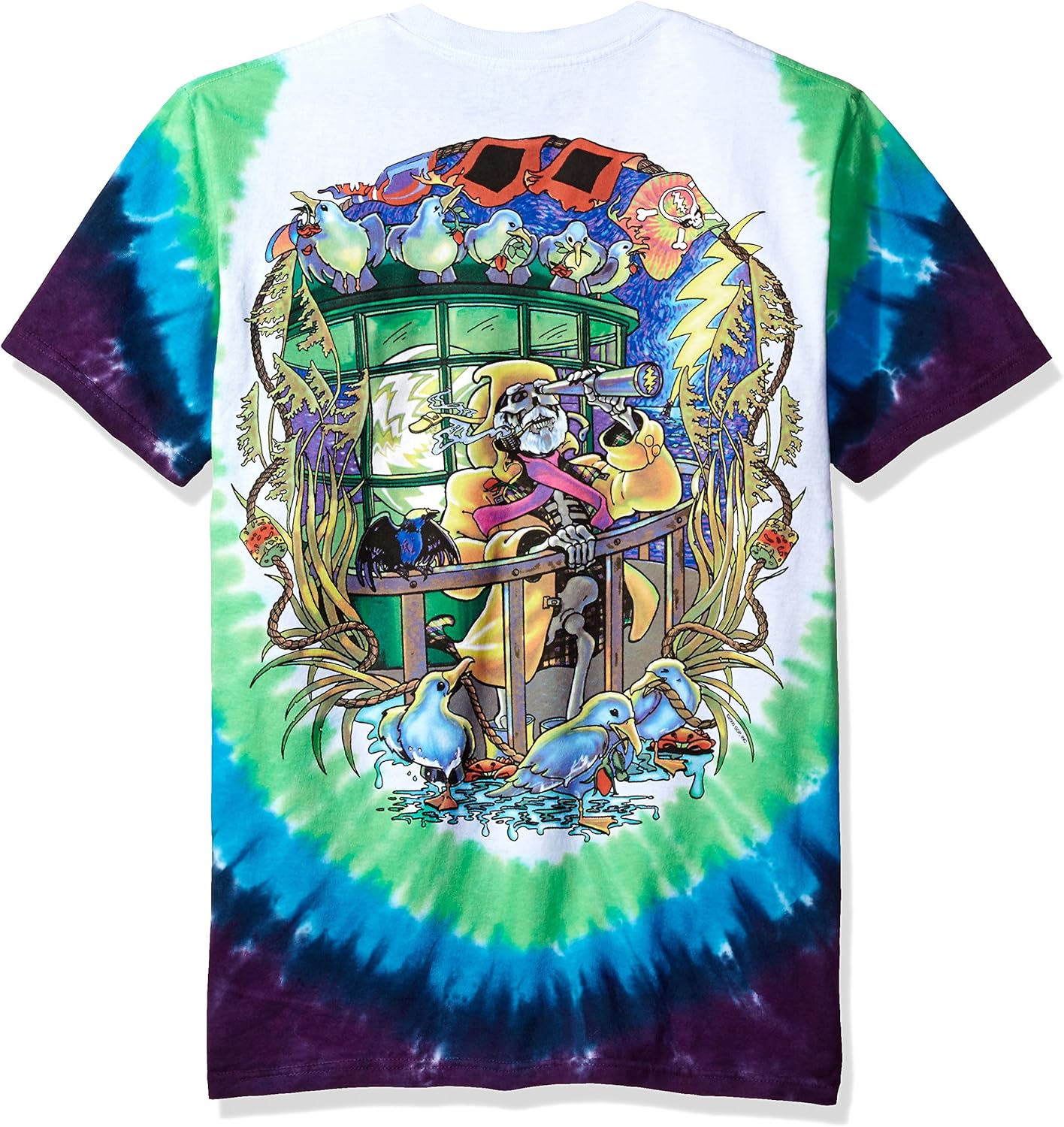 Liquid Blue unisex adult Grateful Dead Watch Tower Tie Dye Short Sleeve T-shirt T Shirt, Tie Dye/Multi, Small US - Image 2