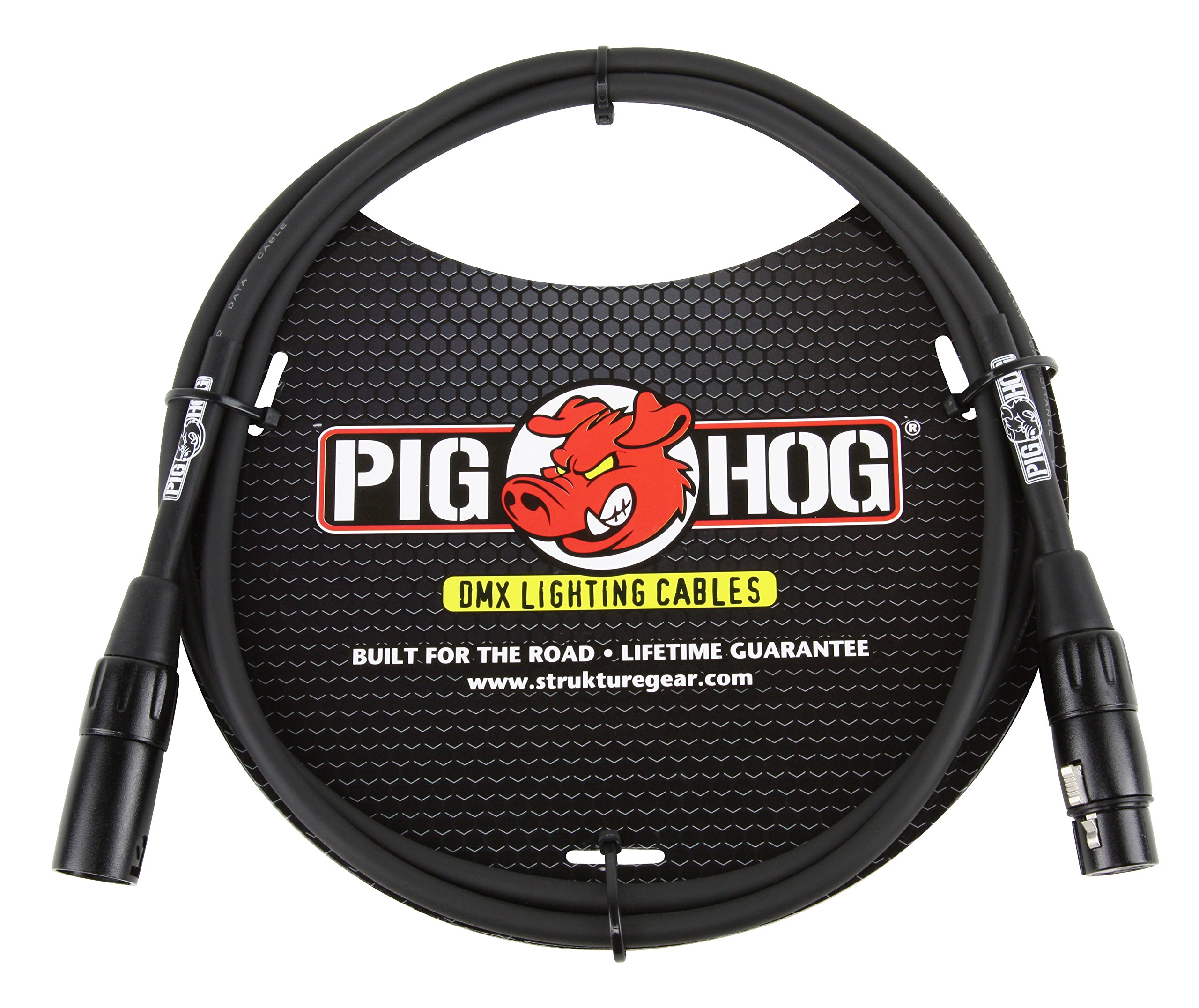 Pig HogPHDMX5 3-Pin DMX Lighting Cable, 5 Feet, Black