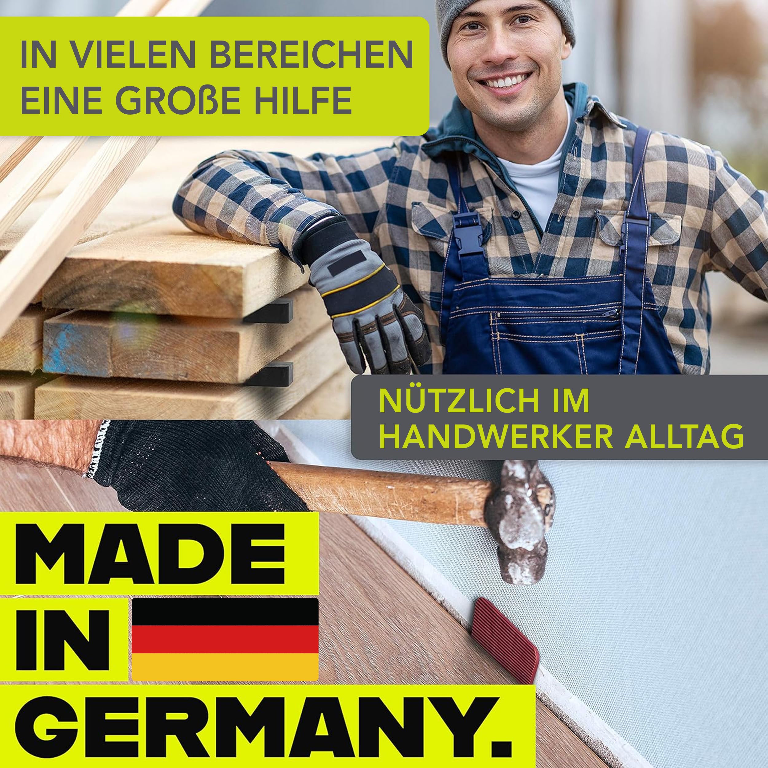 Premium Unterlegplatten | 60 x 40 mm, 80 Stk Mix | Abstandshalter, Plättchen aus Kunststoff, Unterlegklotz, Distanzhalter | Tragfähigkeit bis 16 t | Set je 10x 1.5,2,3,4,5,10,15,20 mm