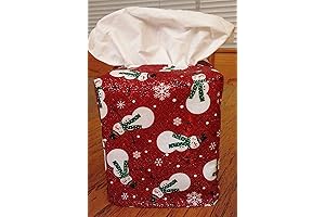 Glittering Snowmen & Snowflakes Tissue Box Cover