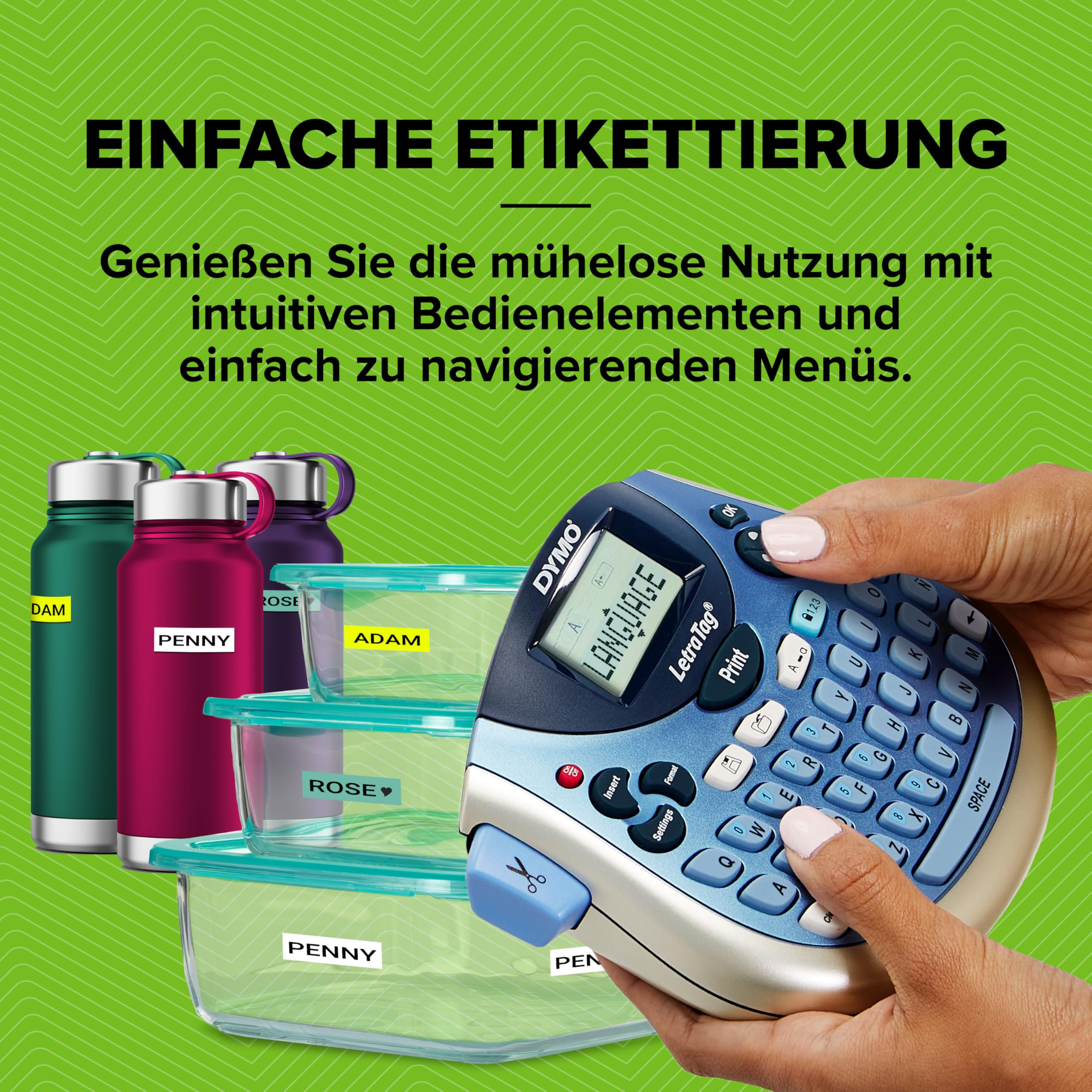 DYMO LetraTag LT-100T Beschriftungsgerät | Tragbares Etikettiergerät mit QWERTZ Tastatur | Silber | Ideal fürs Büro oder zu Hause