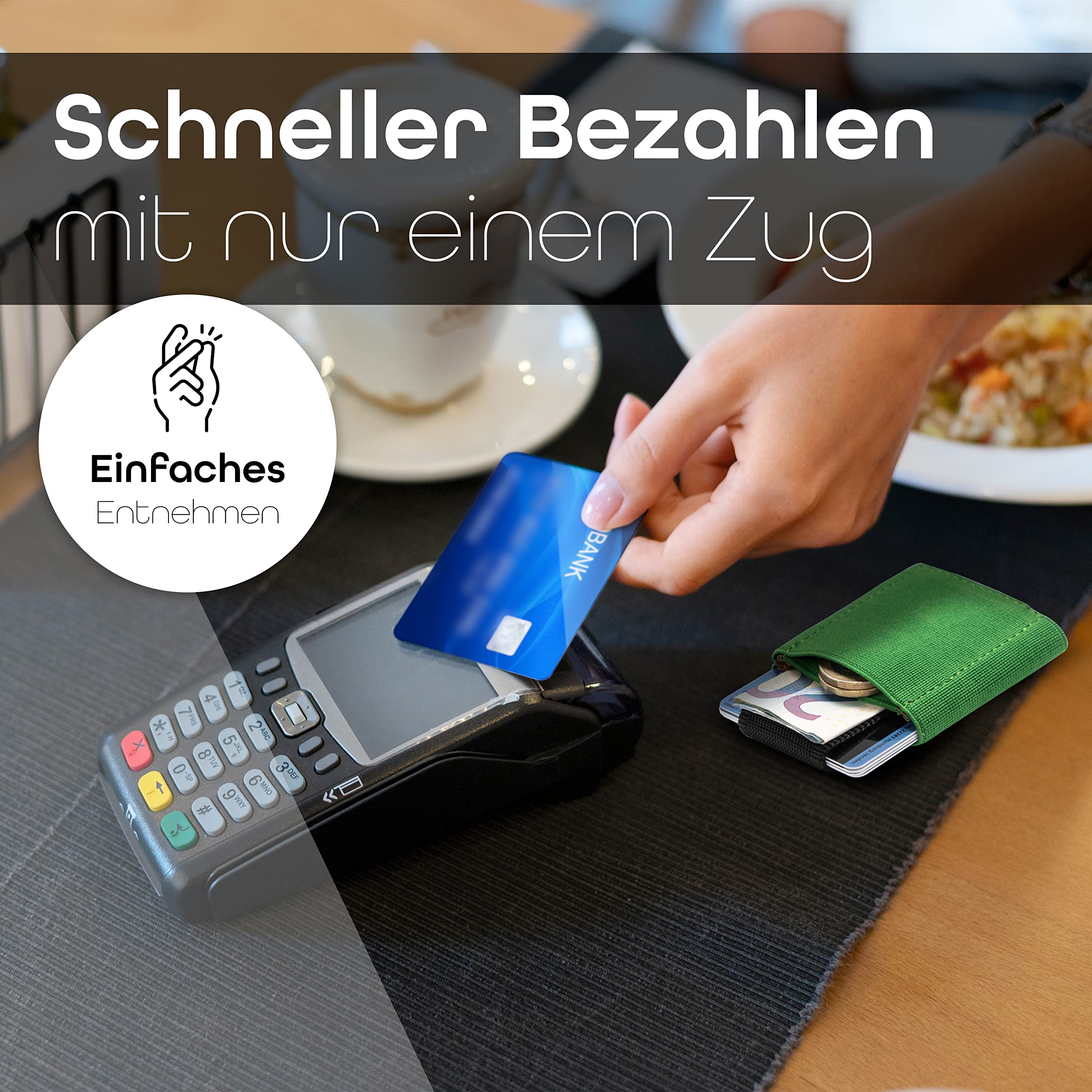 MakakaOnTheRun Męskie etui na karty z kieszenią na monety i tasiemką: etui na karty, etui na karty kredytowe, Slim Wallet męskie portfele, etui na dowód osobisty i karty, portfel męski mały, 2 -