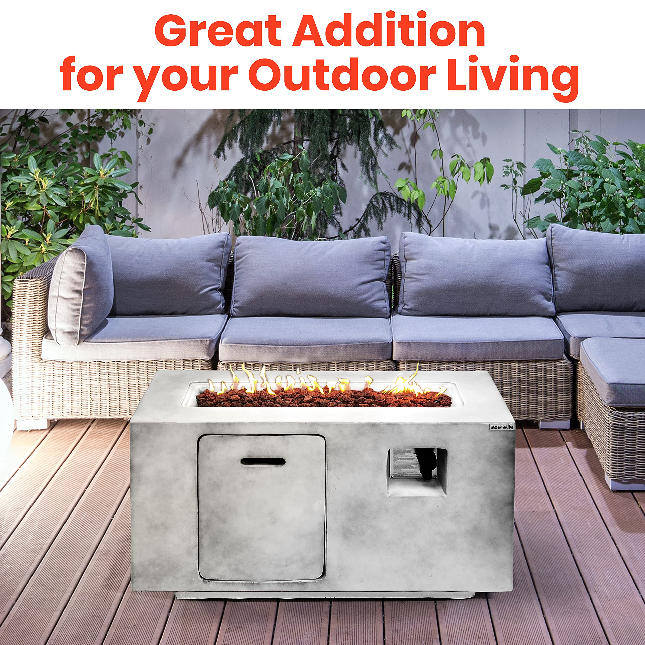 Concrete Outdoor Propane Fire Pit Table CSA/ETL Certified Safe 50