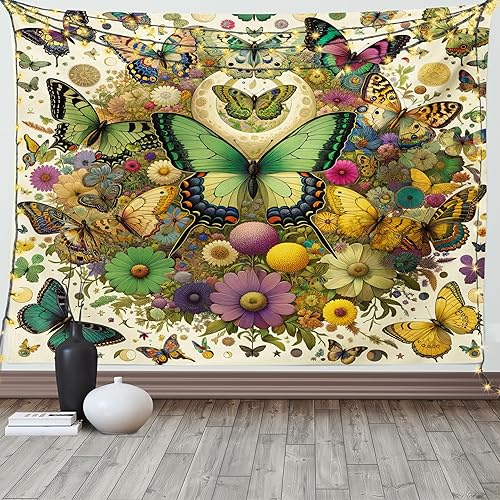 Miniatura 503 de Ambesonne Tapiz gótico, patio con hiedra encantada en la puerta antigua al bosque, colgante de pared ancho para dormitorio, sala de estar, 2-Verde