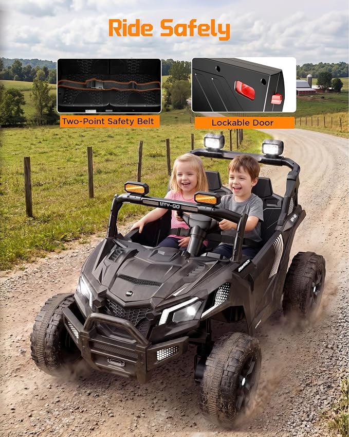 Carro eléctrico 24V control remoto para niños 2 asientos miniatura 8