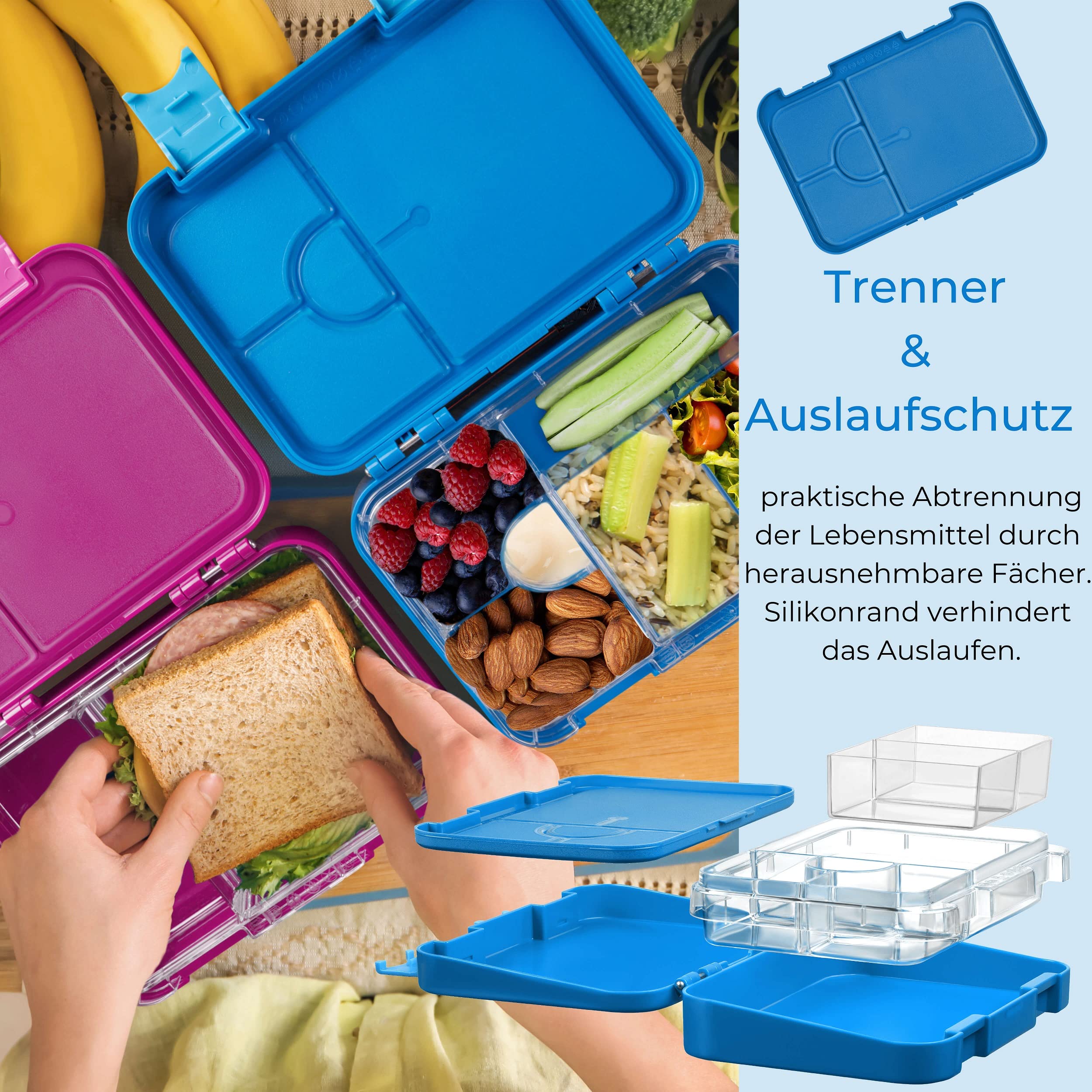 My Vesperbox Jin - Contenitore per il pranzo per bambini, estremamente robusto, ideale per l'asilo e la scuola (viola