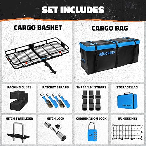 Miniatura 9 de Mockins Soporte plegable de enganche de carga de remolque de 60 x 20 x 6 pulgadas con bolsa de transporte de enganche de carga  Bolsa de transporte