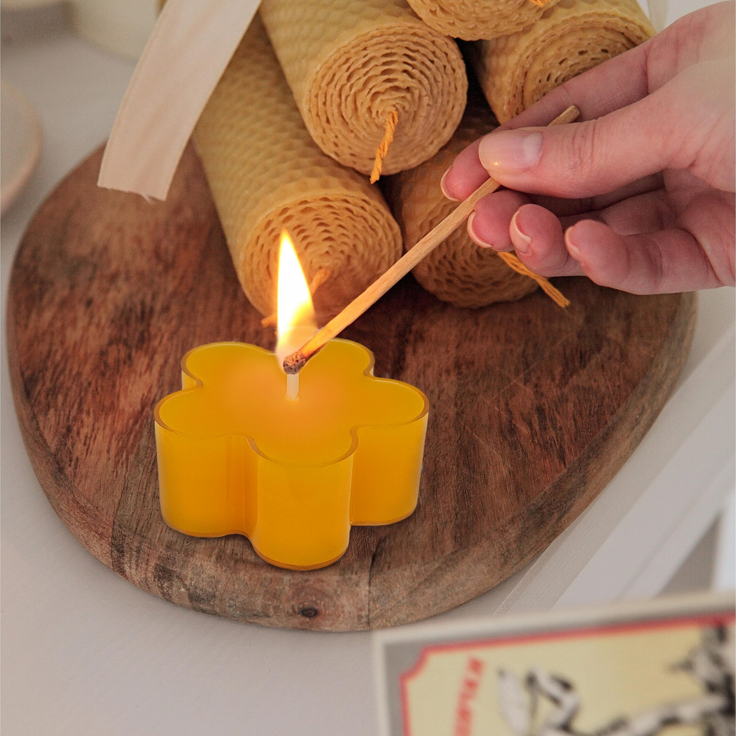 Amazon.co.jp: 24個 ティーライトキャンドル クリアカップ Beeswax Tea