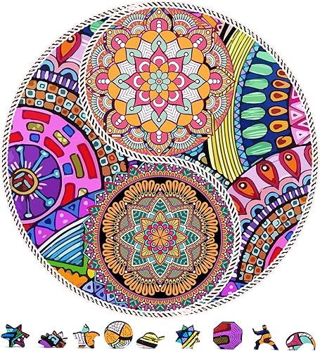 ZenChalet - Yin Yang Flower Rompecabezas de madera de 1000 piezas para adultos  Rompecabezas de madera genial para una experiencia atractiva