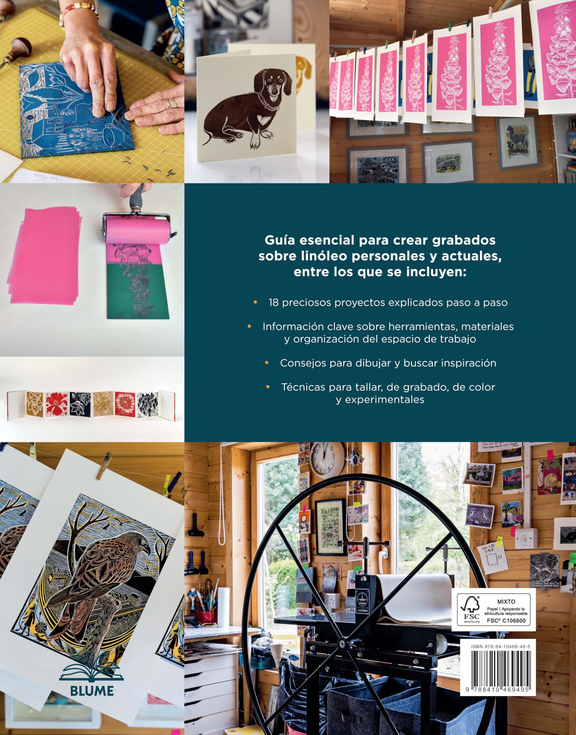 Grabado en linóleo: Guía creativa de linografía para elaborar 18 preciosos proyectos. (DISE?O)