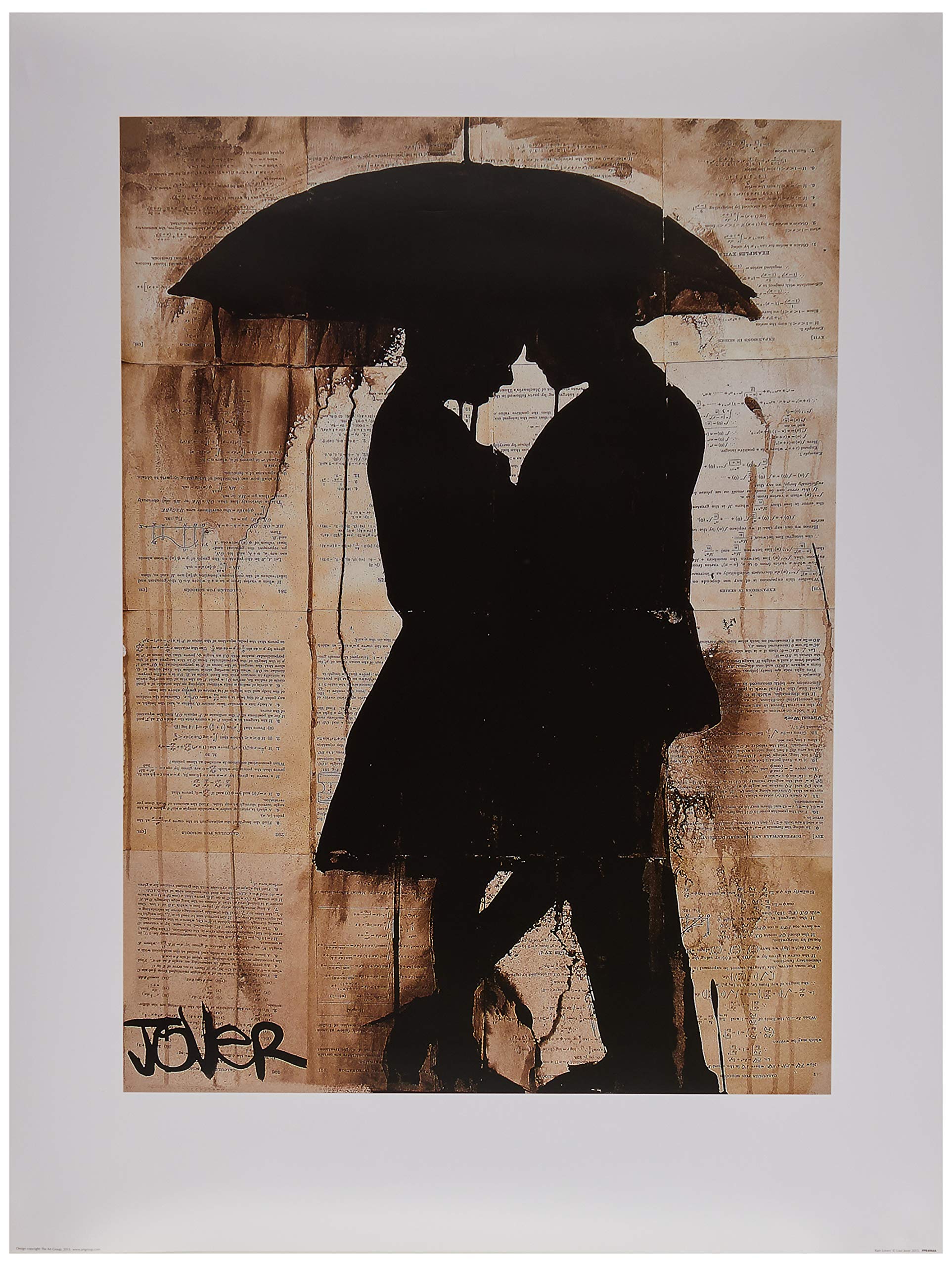 The Art Group Loui Jover (Rain Lovers) -Art Print 60 x 80cm, Paper, Multicoloured, 60 x 80 x 1.3 cm
