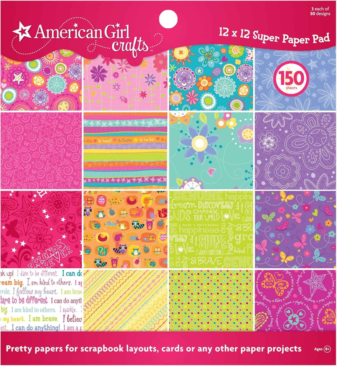 American Girl Crafts Super 12-Inch-by-12-Inch Paper Pad