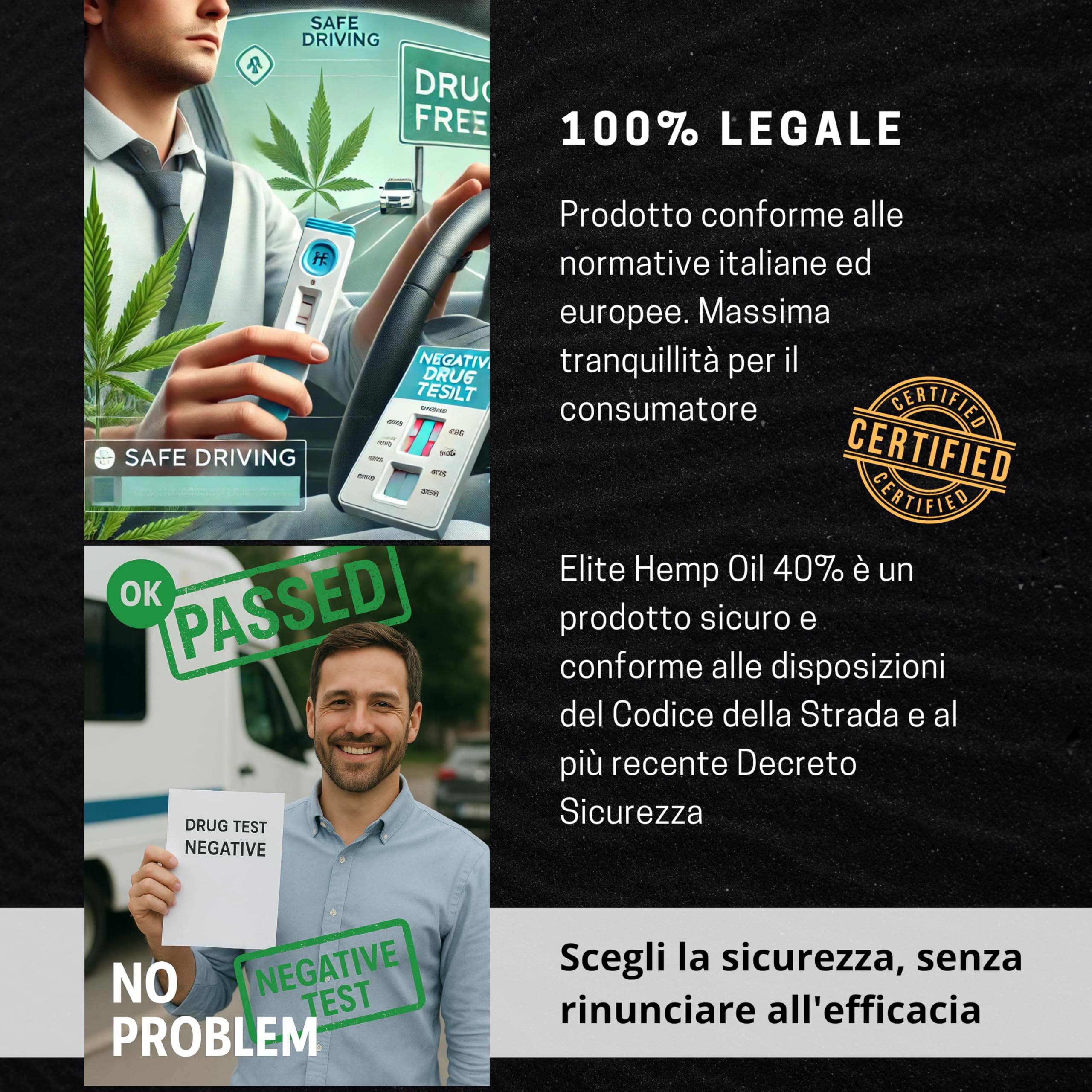 HEMP PHYTOMEDICAL Elite Hemp Oil 40%, Olio di Canapa Certificato ad Alta Concentrazione. Super Concentrato per un Benessere Profondo e Intenso