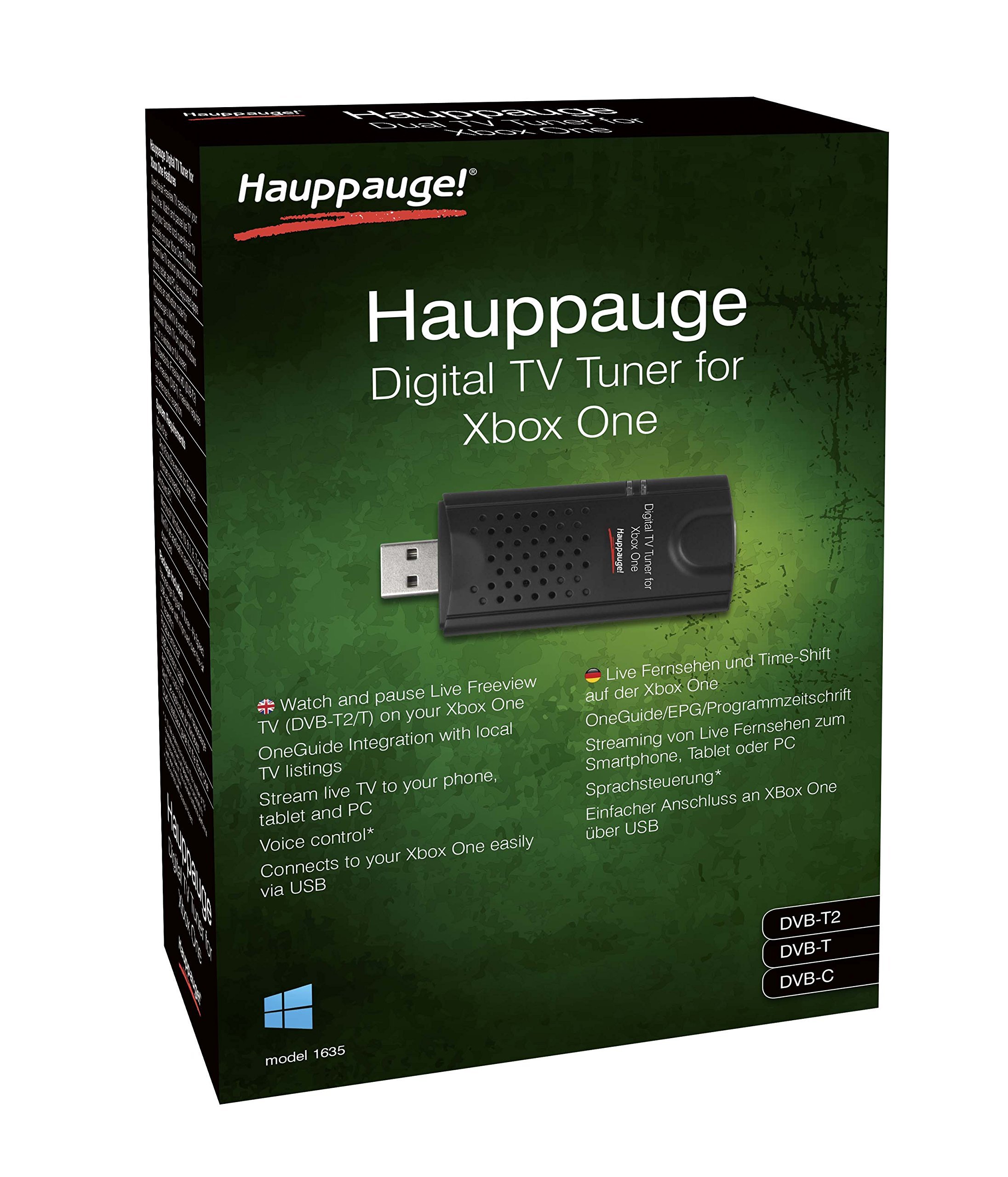 Hauppauge Sintonizador Xbox One con WIN10 Freeview HD, lápiz USB, Color Negro