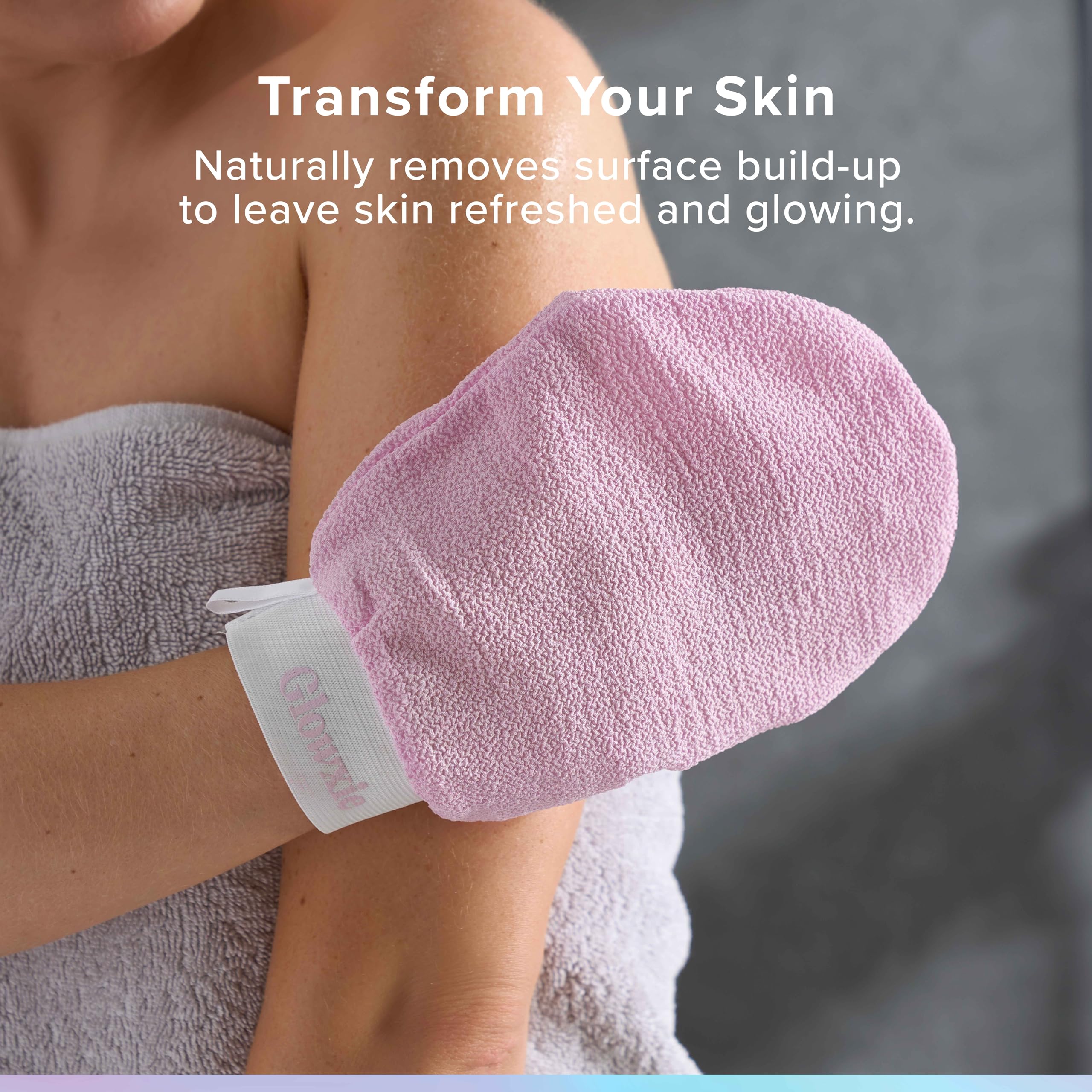 Glowxie Exfoliating Glove and Body Mitt, Naturally Removes Dead Skin Leaving Smoother Skin, Double Sided - Image 2