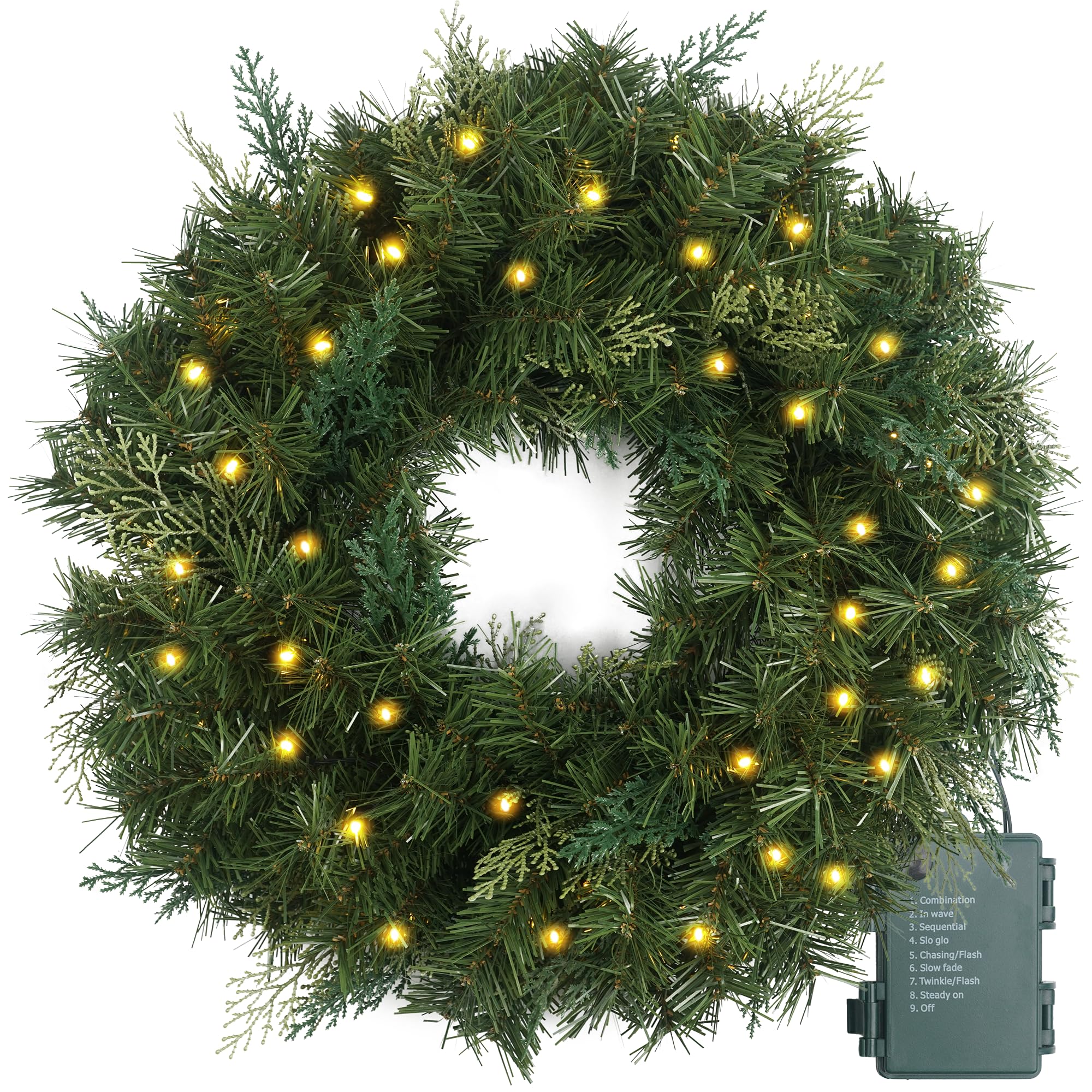 Amazon.com: Christmas Wreath Pre-lit 24 inch with 50 Led
