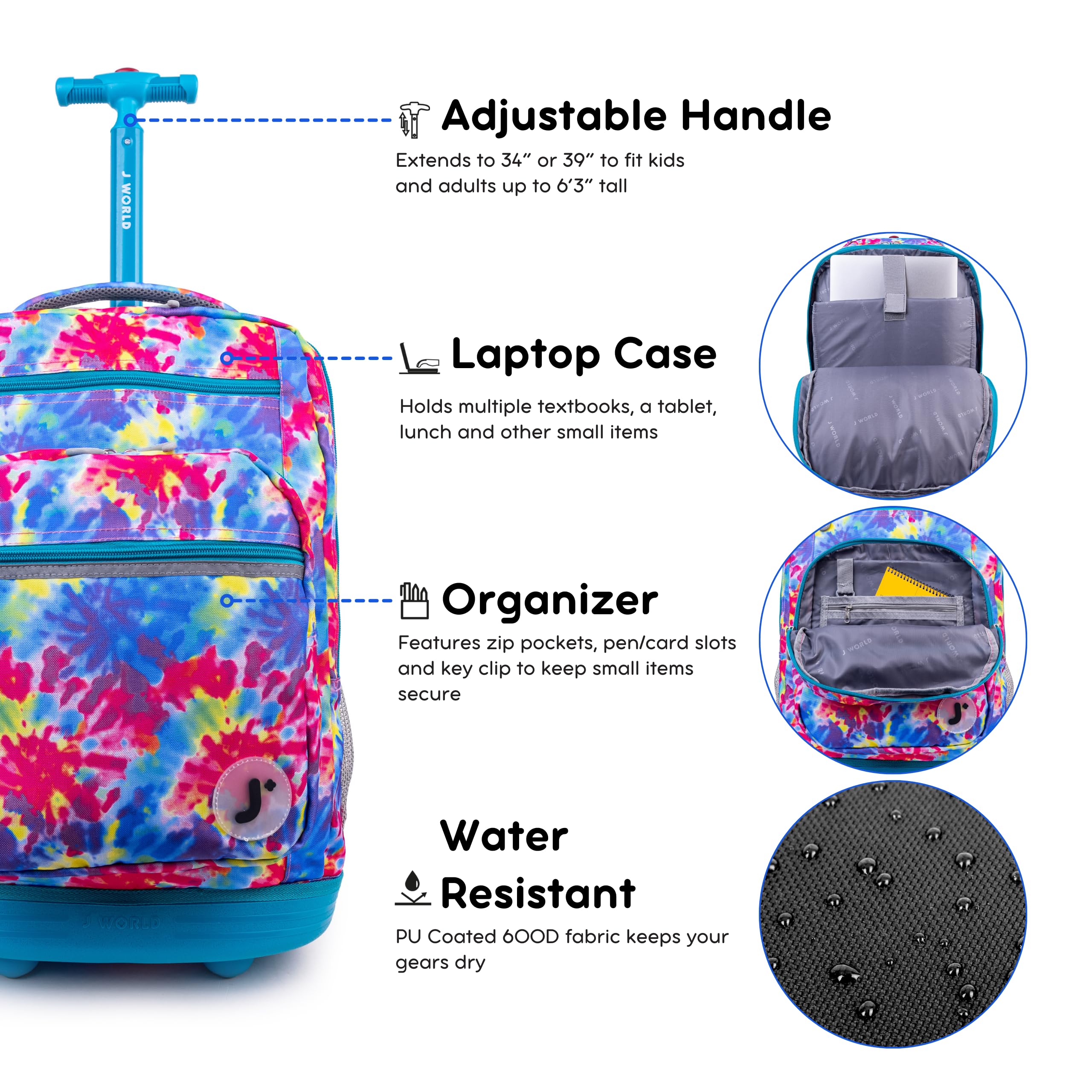 J World New York Plecak na kółkach Sundance unisex (1 szt.), Barwnik do krawata, 20 inch