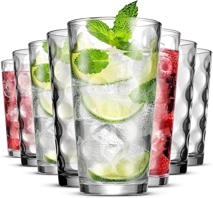 Lumientti Highball Glasses Set of 1017oz Durable