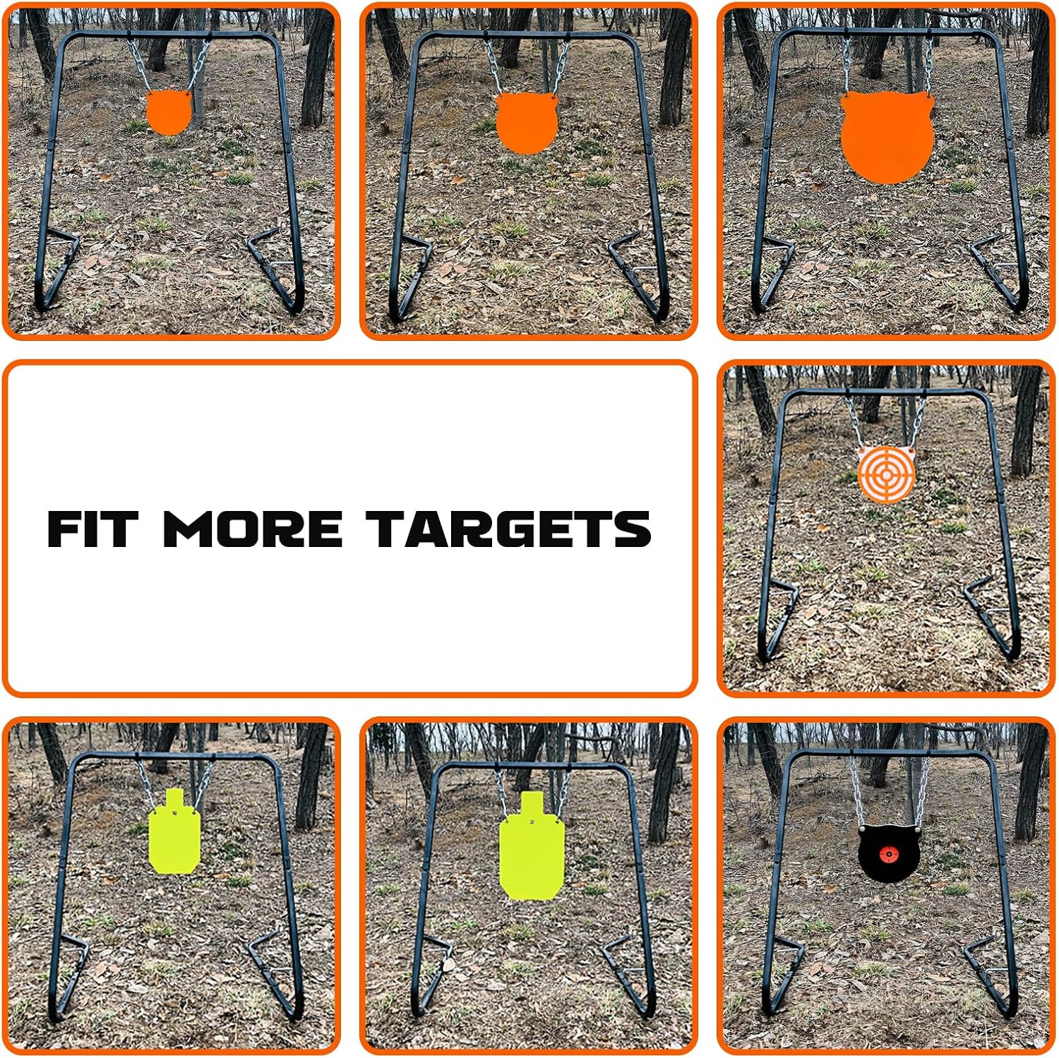 Highwild Complete AR500 Steel Targets System Steel Shooting Stand with Chain Mounting Kit - Optional Combination with 3/8 Inch Thick Target for Outdoor Range and Shooting Practice