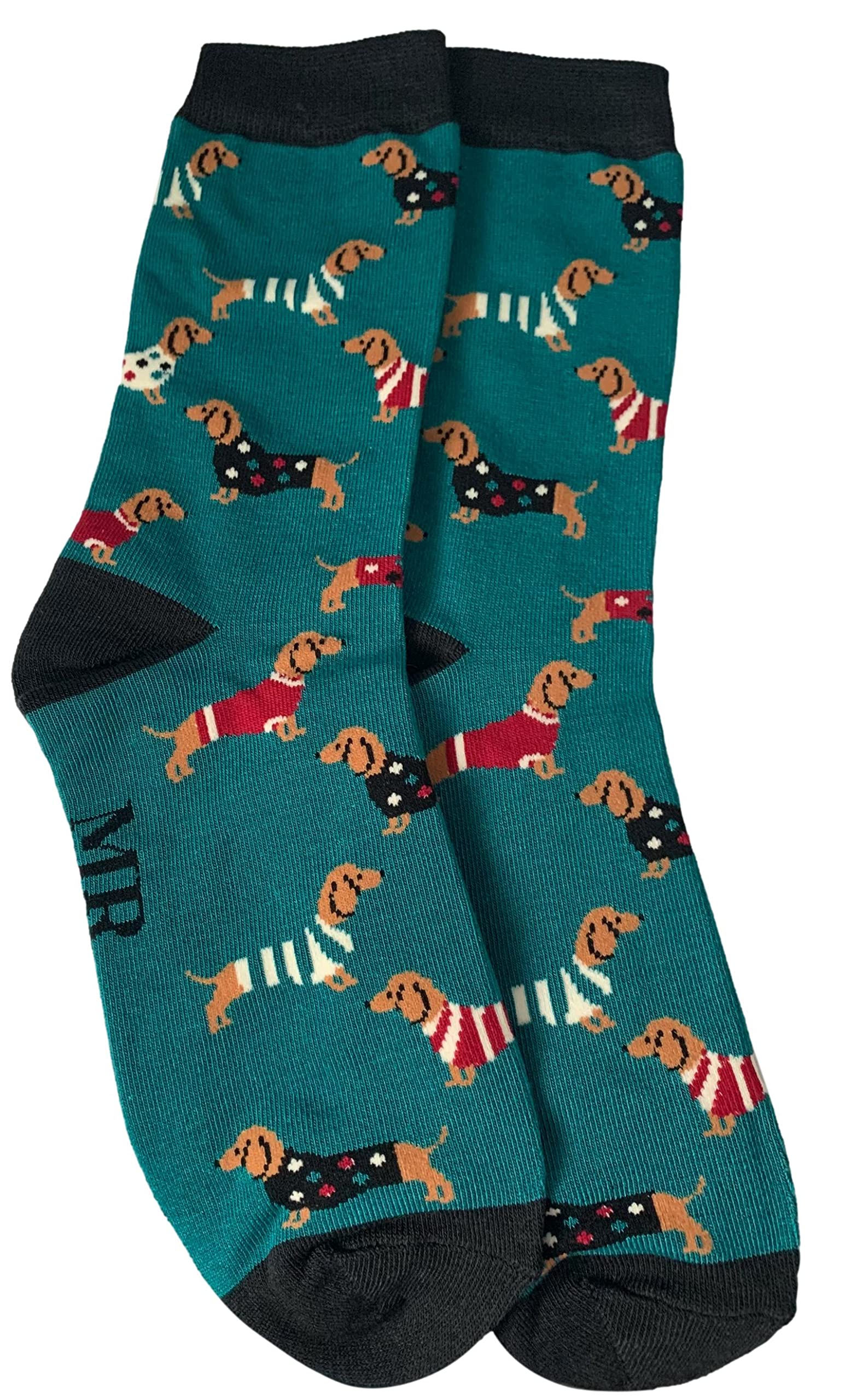 Purple Possum Men's Teal ( Single Pair ) Purple Possum® Socks Dachshund Sausage Dog Dogs Bamboo Cotton Blend Novelty Socks Uk Shoe Size 7-11 Gift Idea (Teal (Single Pair))