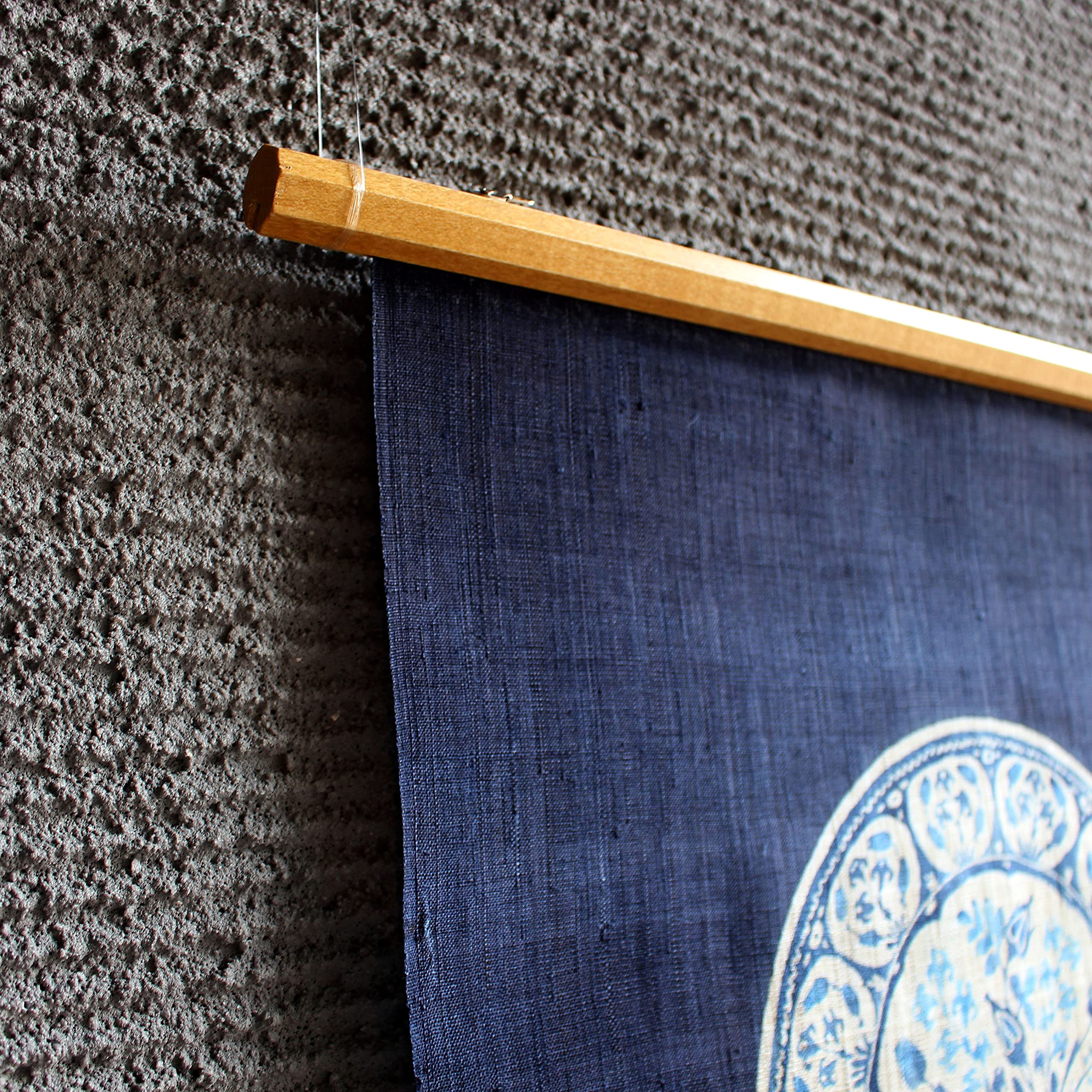 Amazon.co.jp: 本麻タペストリー IZNIK 藍 W45×H120cm 【職人が手染め